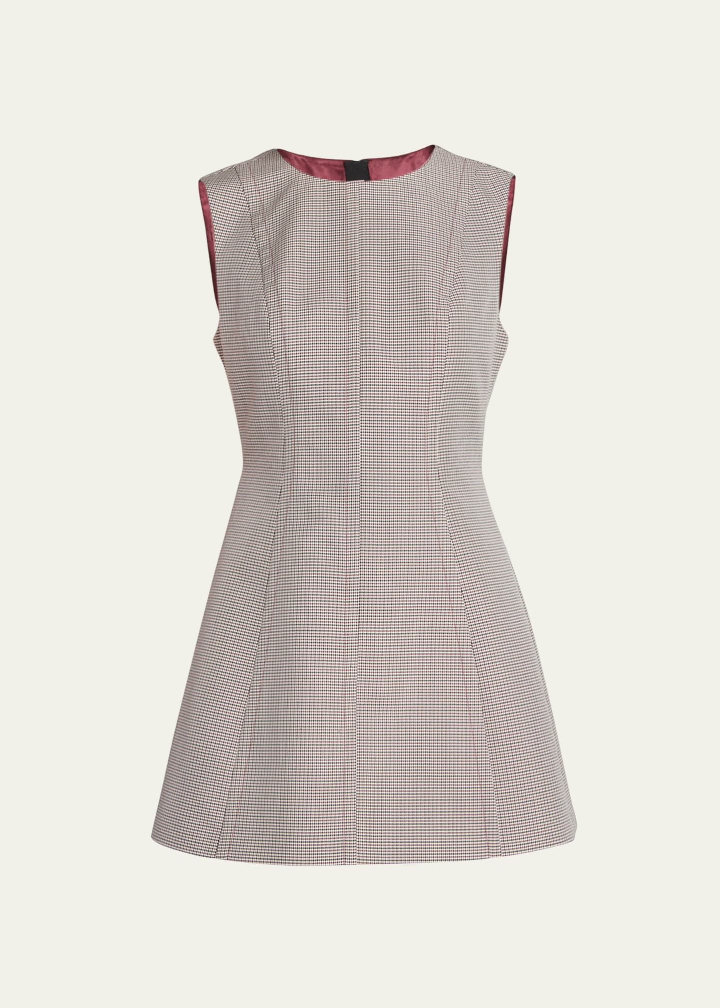 Marni Wool Check Mini Dress In Rubyred
