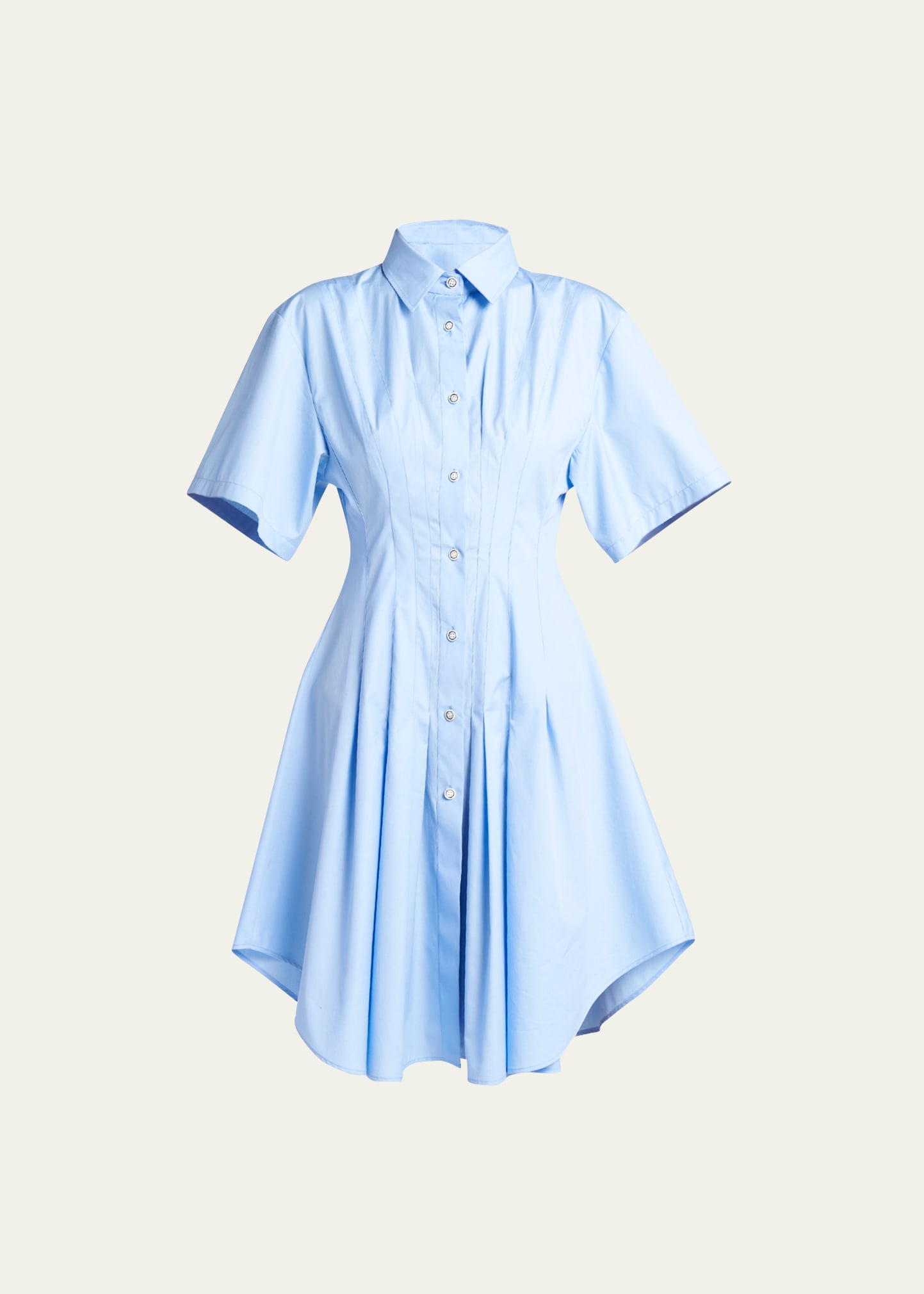 Marni Button-front Shirtdress With Tailored Waist In Iris Blue