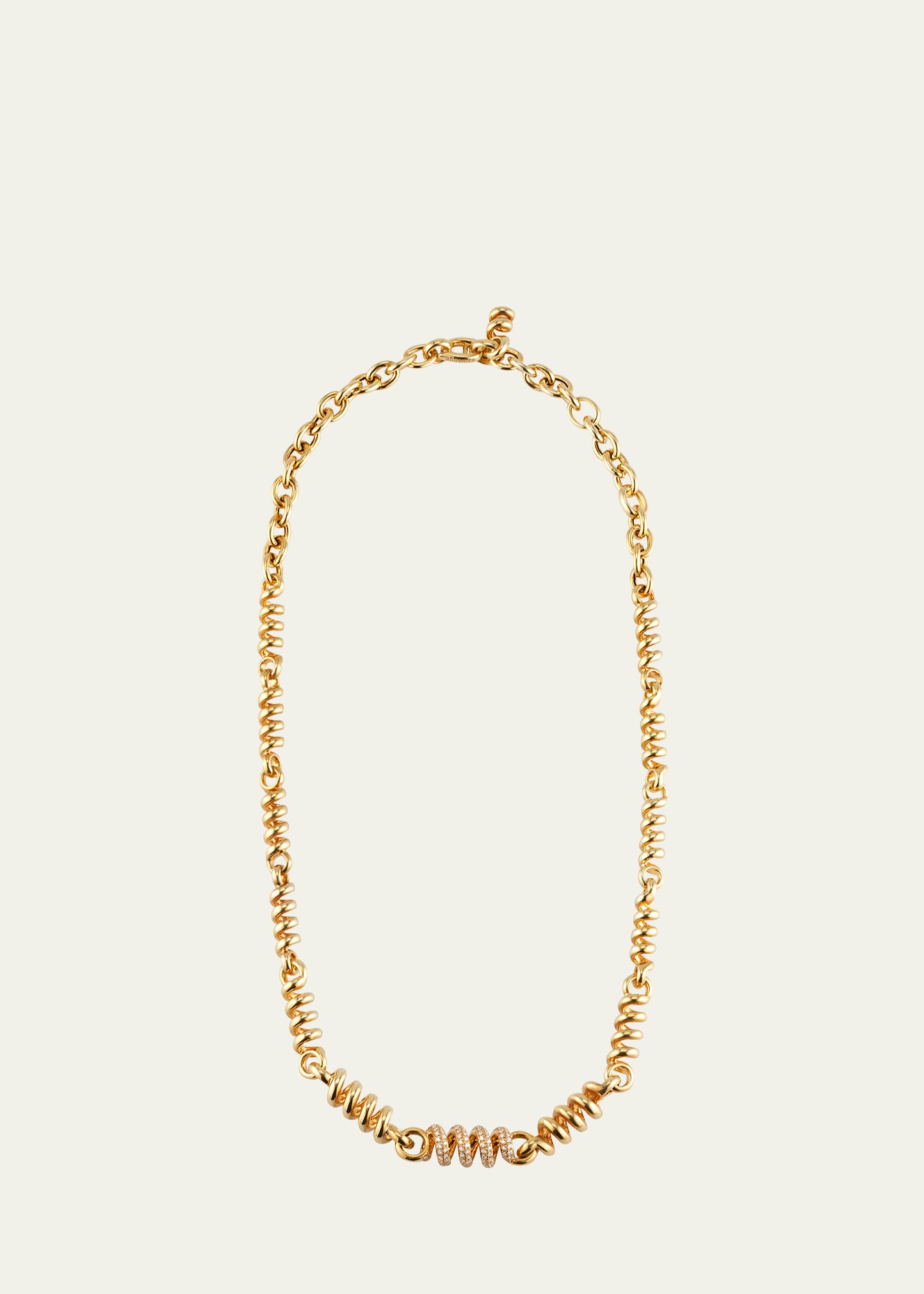 18K Yellow Gold Diamond Slinkee Necklace