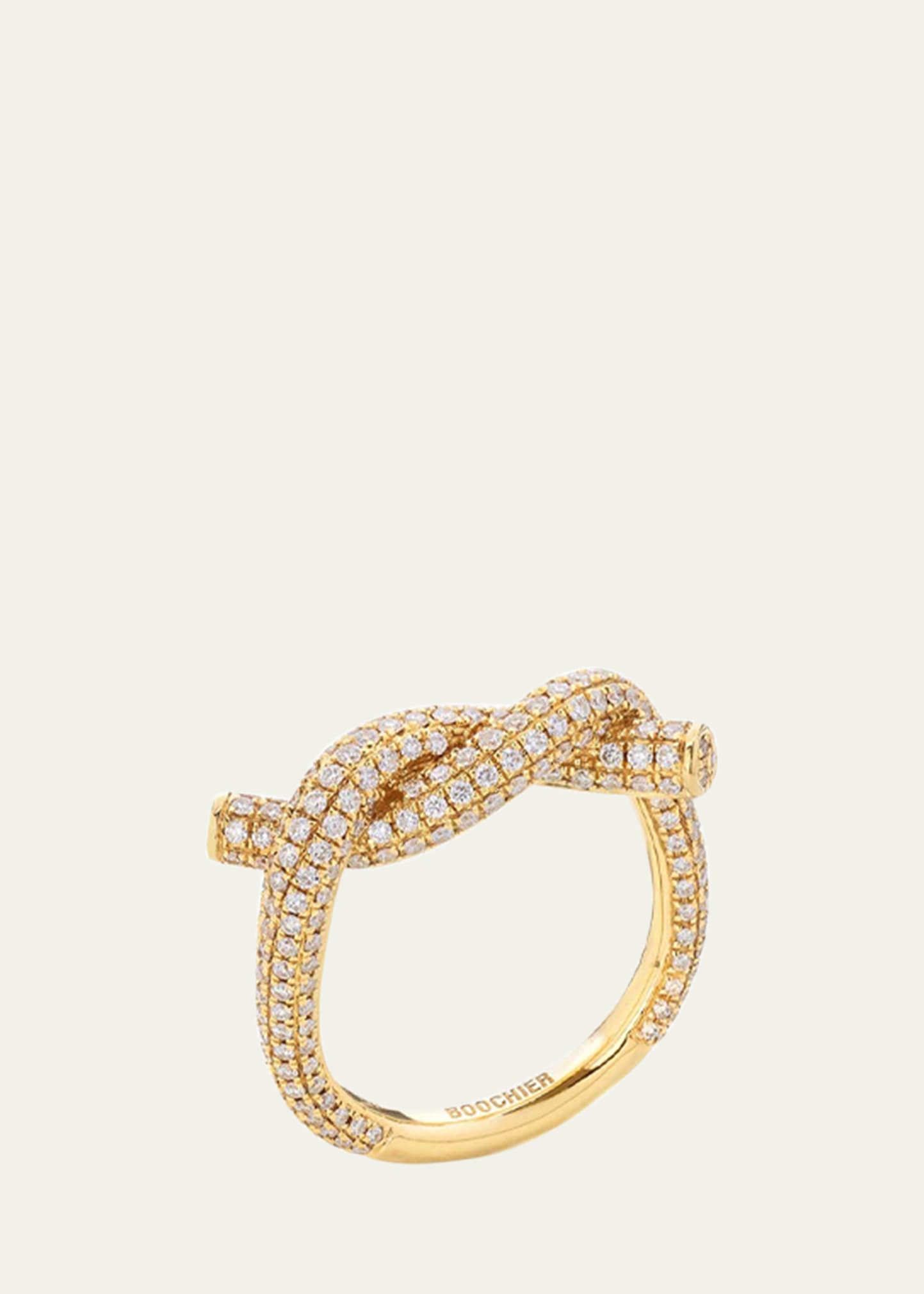 Boochier 18k Yellow Gold Diamond Ties Ring In Yg
