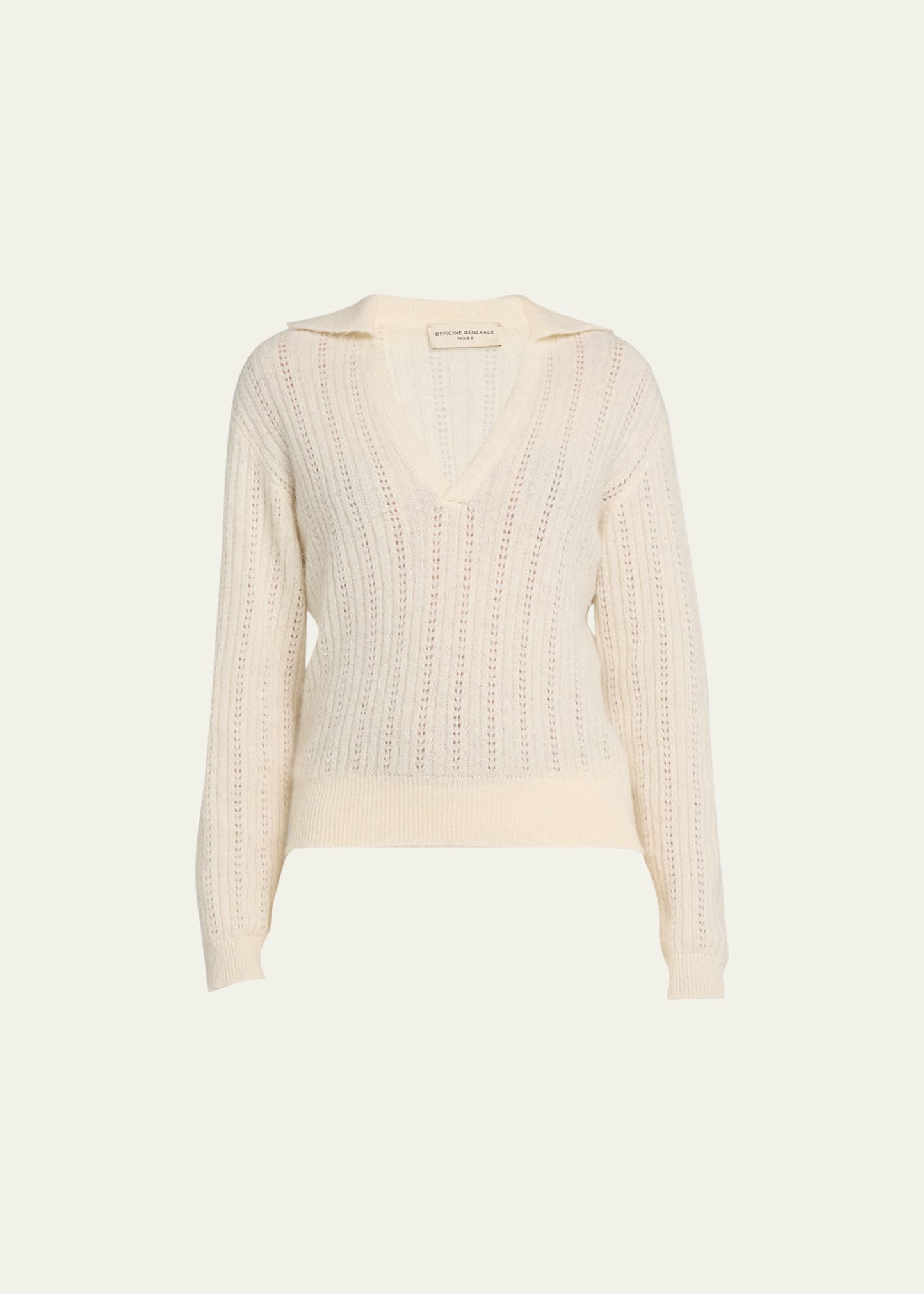 Sanna Long-Sleeve Wool Polo Sweater