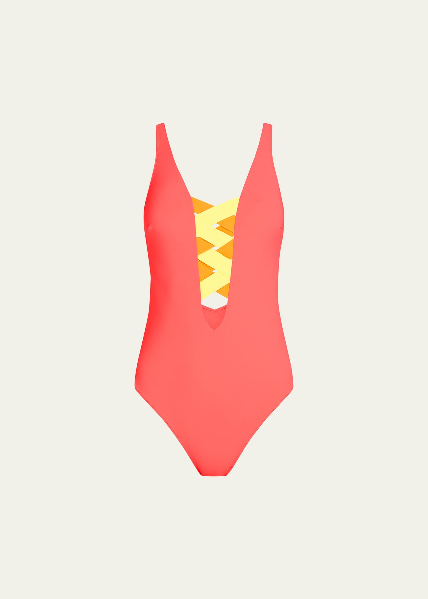 Valimare St Martin Bandage One-piece Swimsuit In Coral