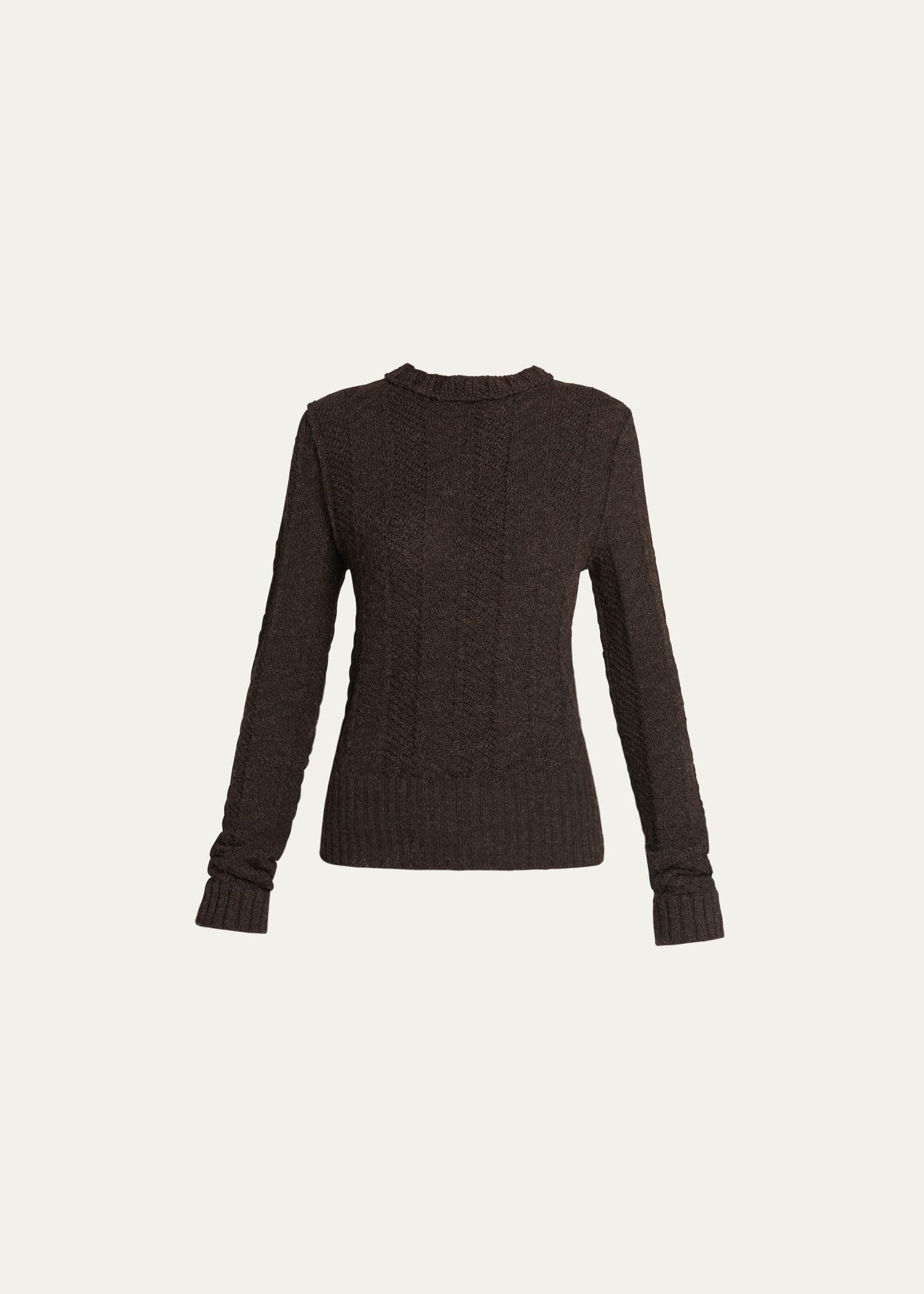 Bottega Veneta Shetland Chevron Wool Sweater In 2164 Dark Chestnut
