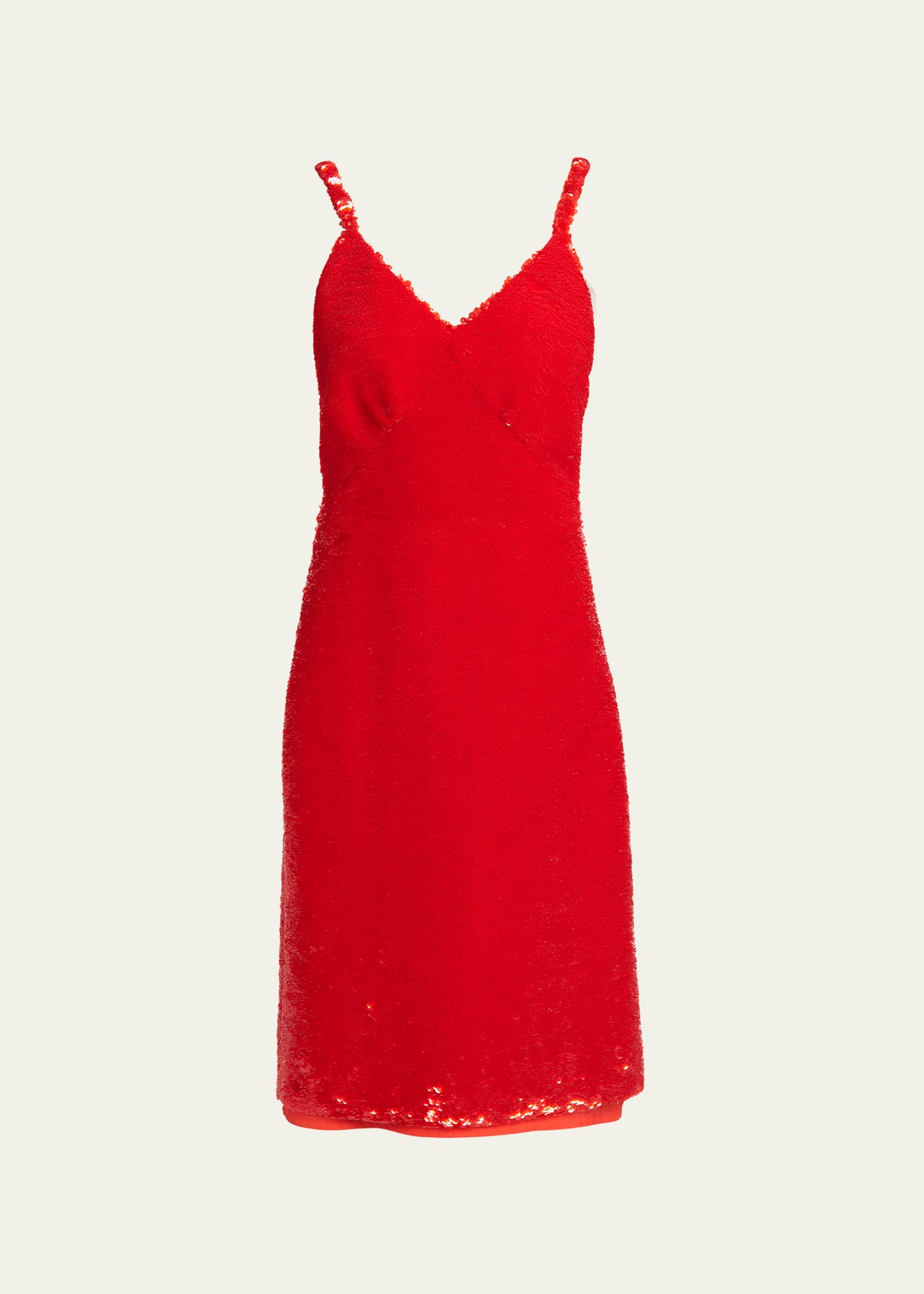 Bottega Veneta Sequin-embellished Dress In Red