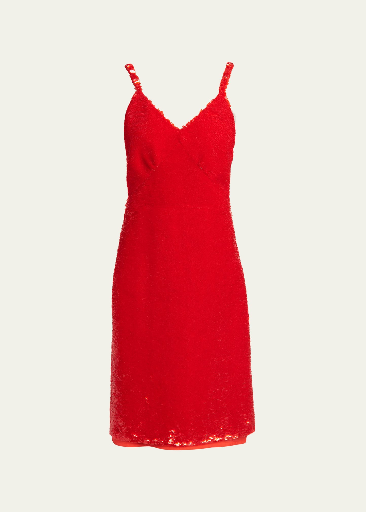 bottega veneta red sequin dress Bottega Veneta Sequined Bustier Gown - Red