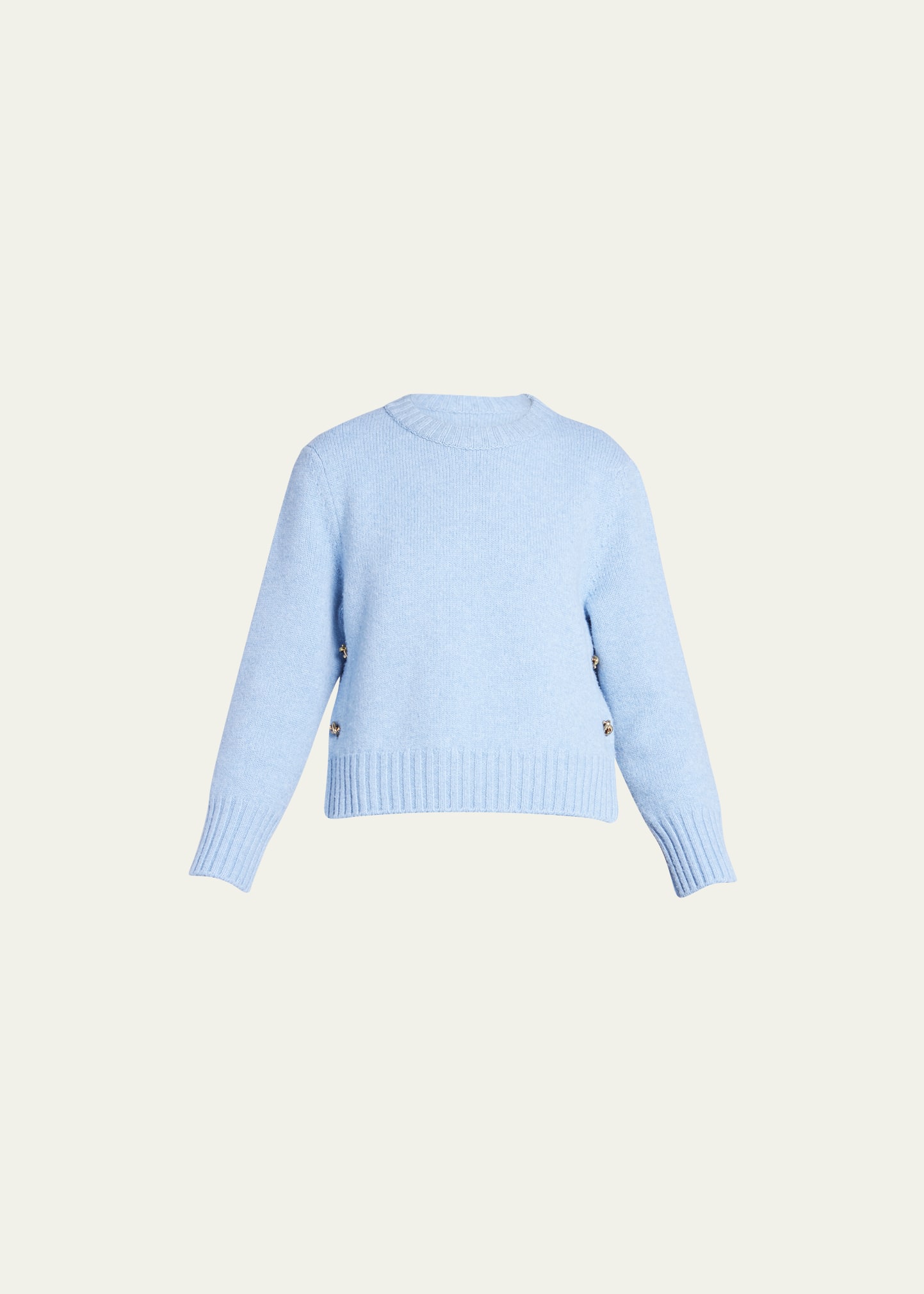 Shop Bottega Veneta Felted Wool Knit Sweater With Side Buttons In Brighton