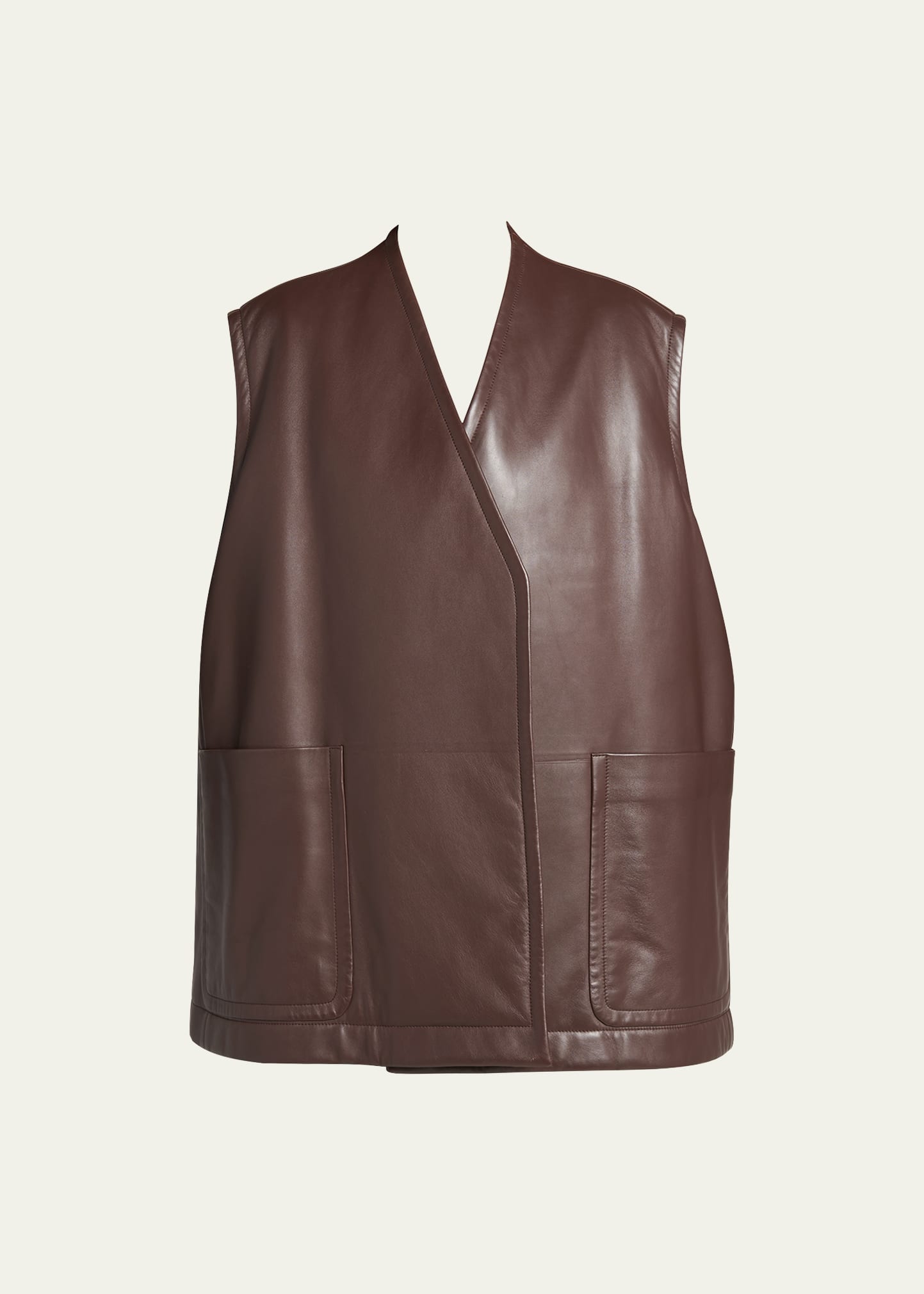 Bottega Veneta Nappa Leather Vest In Brown