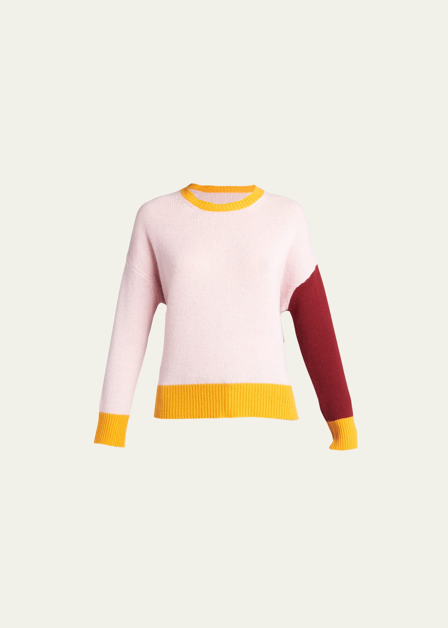 Marni Pink Colour-block Cashmere Jumper In Multicolou