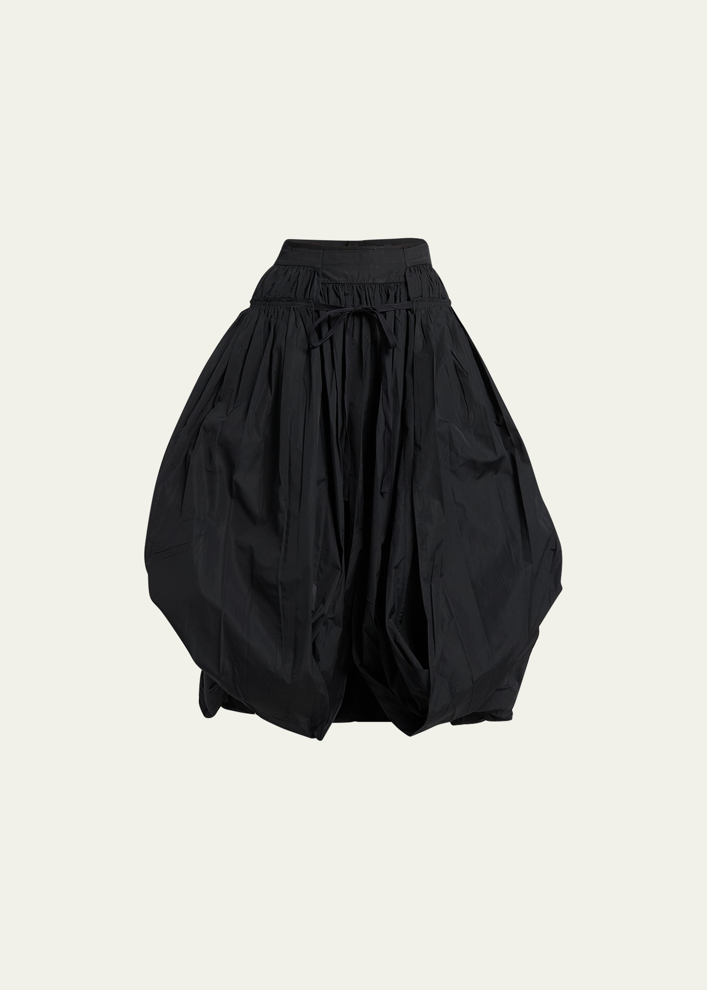 Voluminous Drawstring Midi Skirt