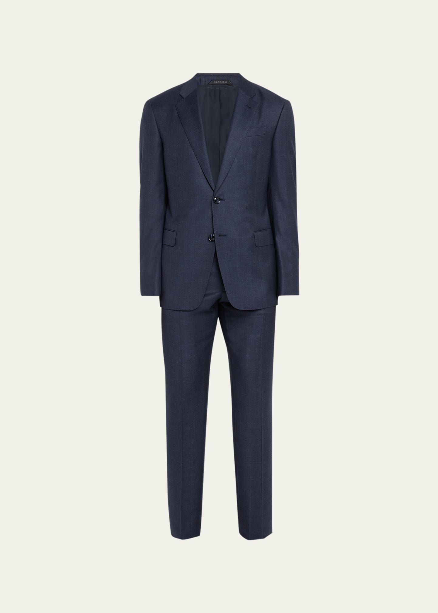 Giorgio Armani Boss Huge Stretch Virgin Wool Suit In Dark Blue