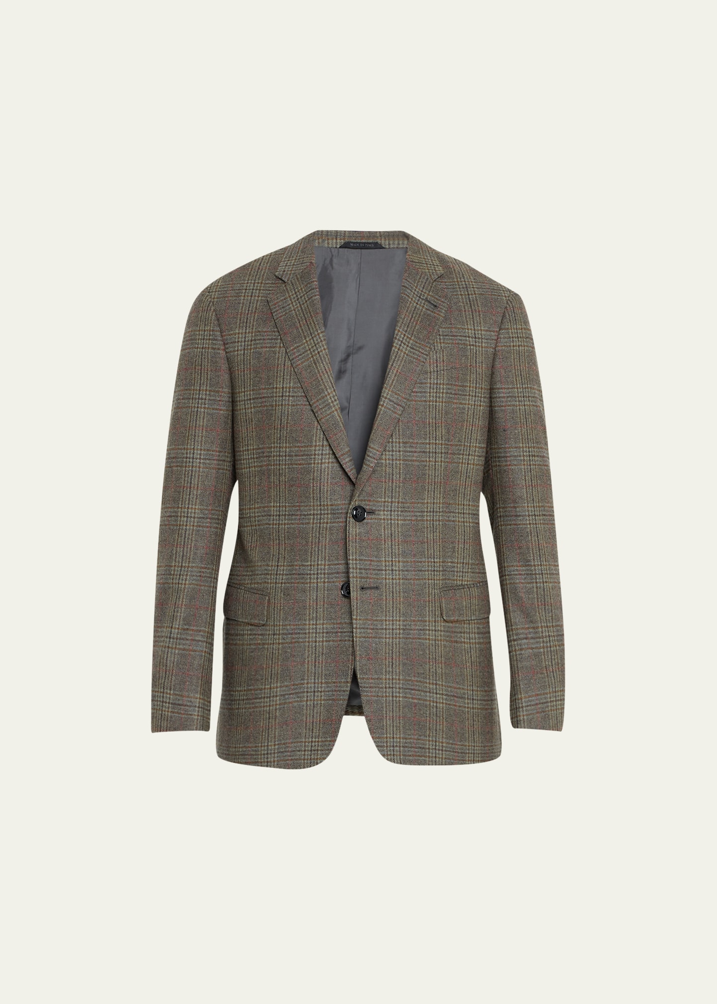 Men's Plaid Wool-Cashmere Blazer
