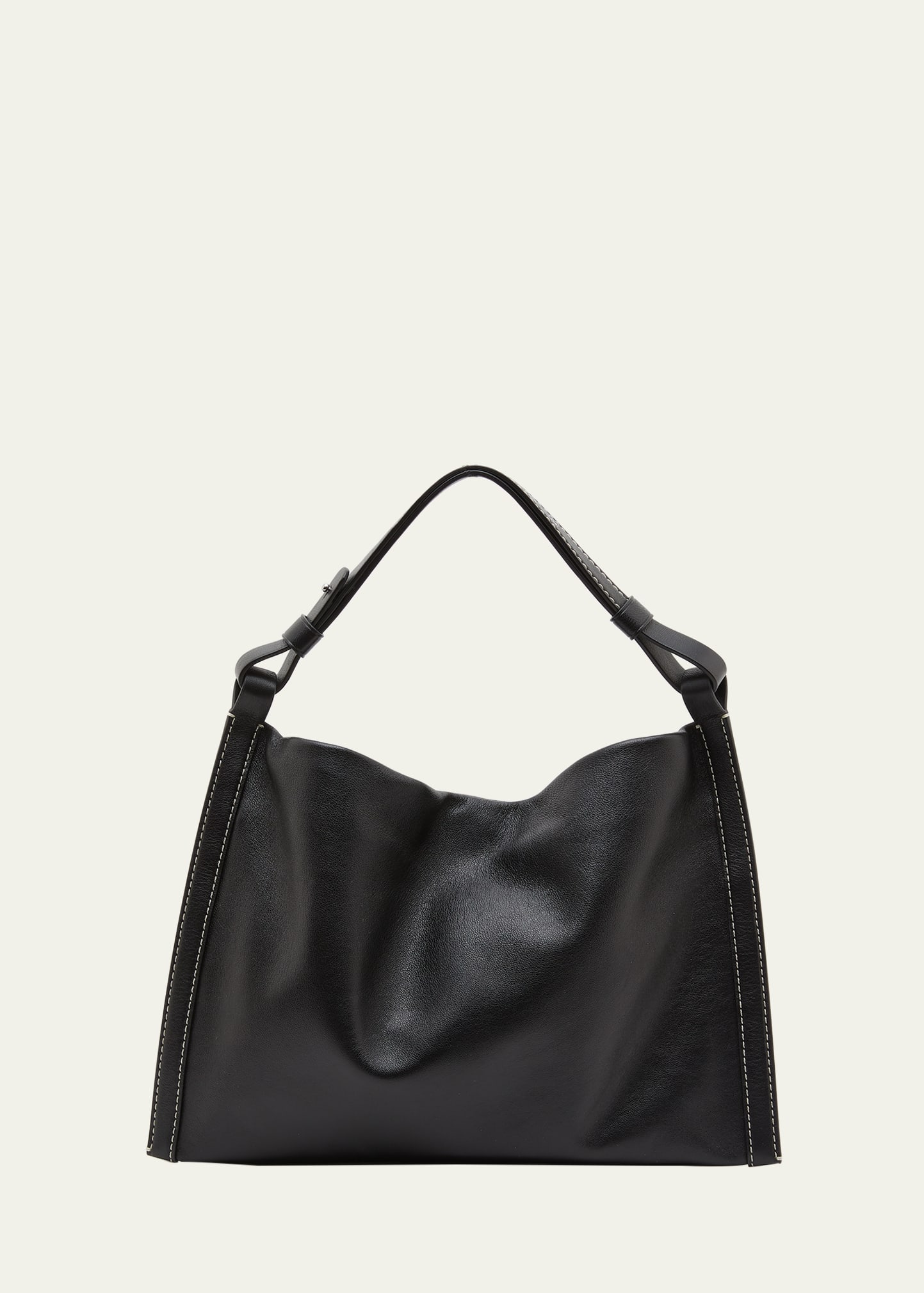 Proenza Schouler White Label Minetta Leather Shoulder Bag In 001 Black