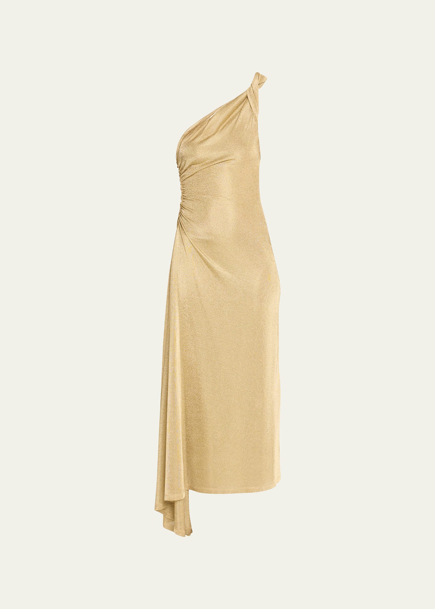 Tove Vivien Sparkly One-shoulder Maxi Dress In Gold