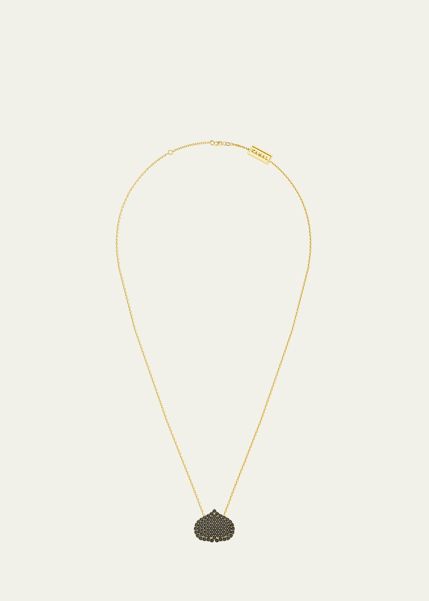 Eye Adore Necklace in Yellow Gold with Black Diamonds, 15mm