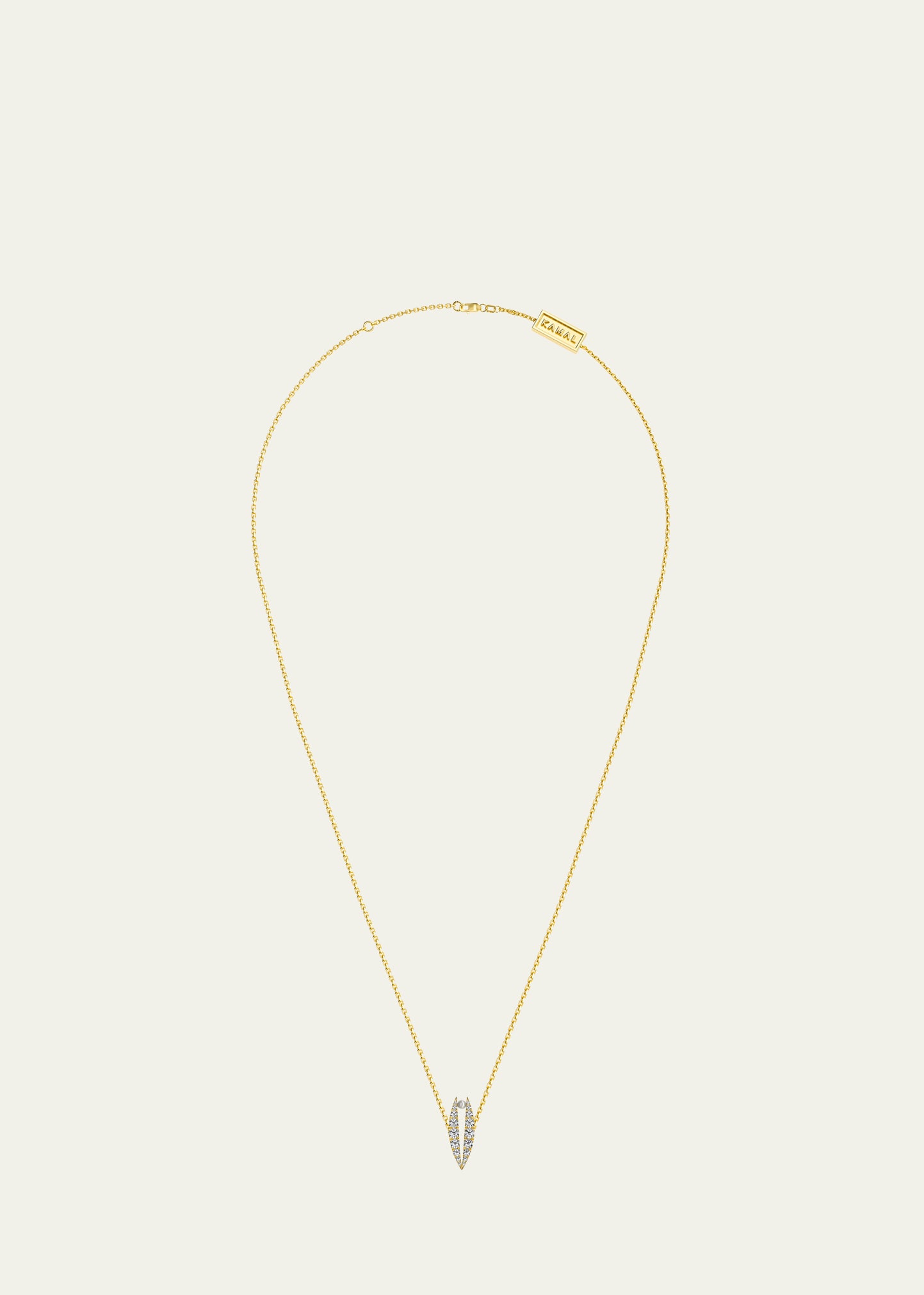 Lotus Necklace in Yellow Gold, Diamonds and Pearl