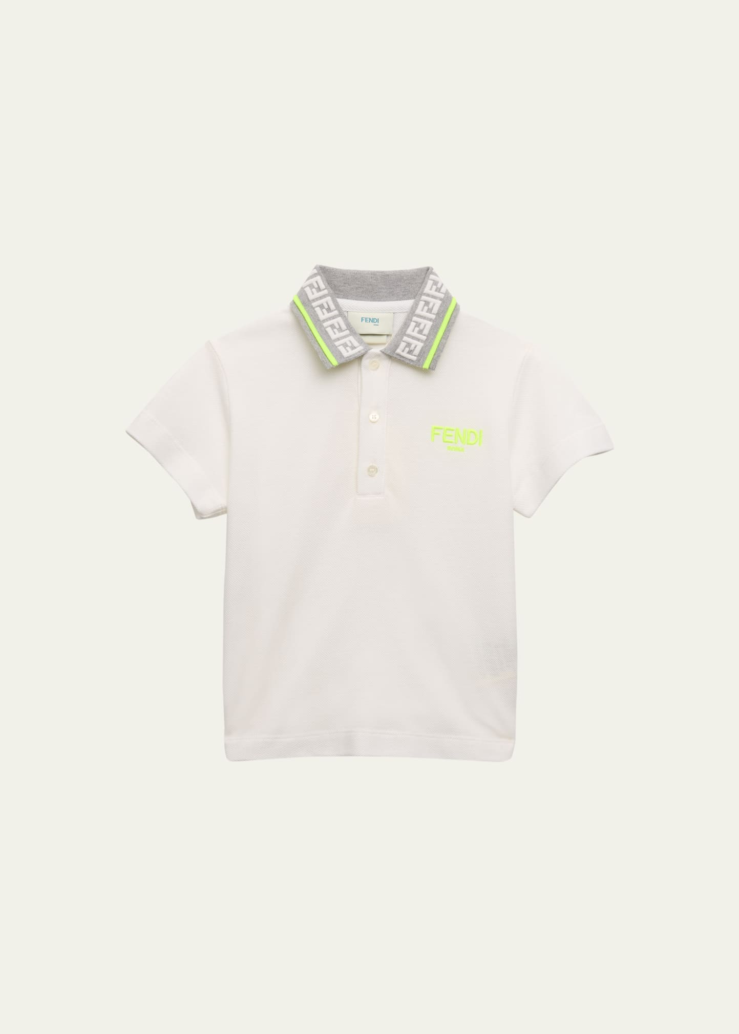 Boy's Monogram Collar Logo-Print Polo Shirt, Size 3-6