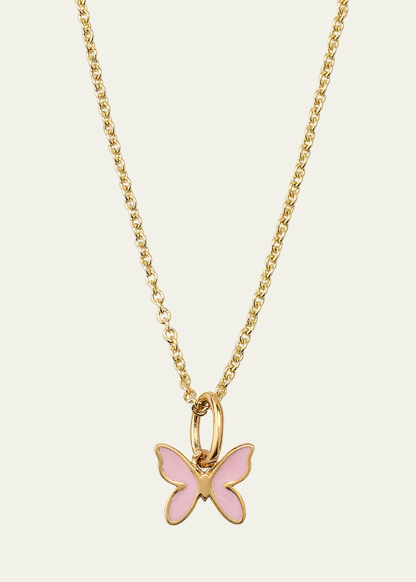 Sydney Evan Little Loves Kids' Girl's 14k Gold Mini Enamel Butterfly Charm Necklace
