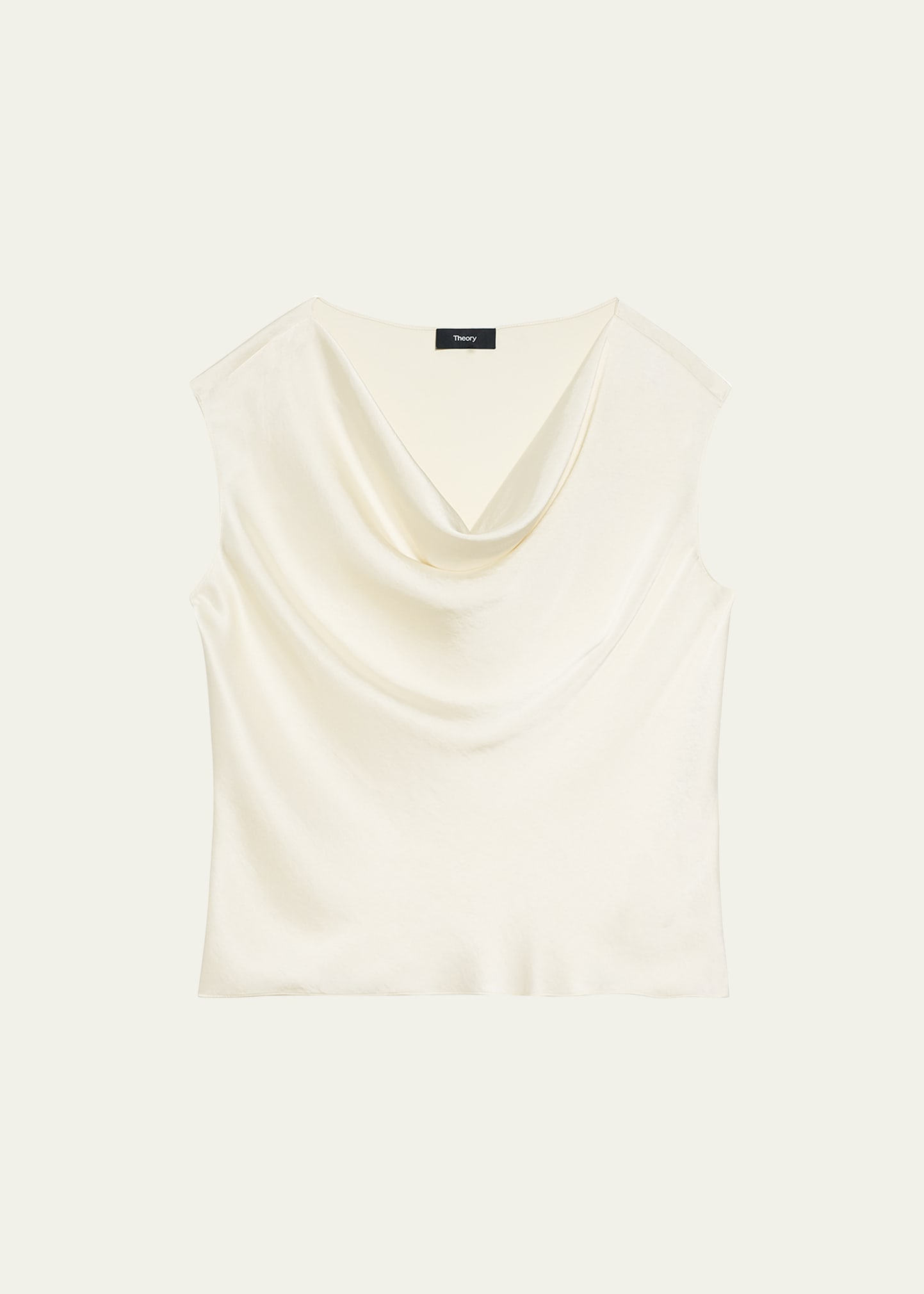 Theory Regal Scoop-neck Wool-blend Top In Rice