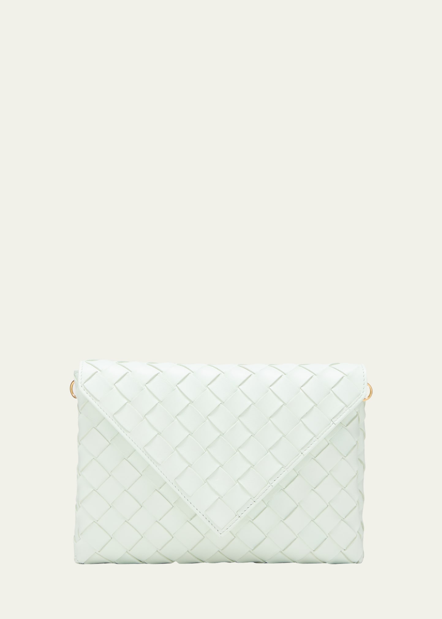 Shop Bottega Veneta Origami Envelope Pouch Bag On Chain In Glacier-gold