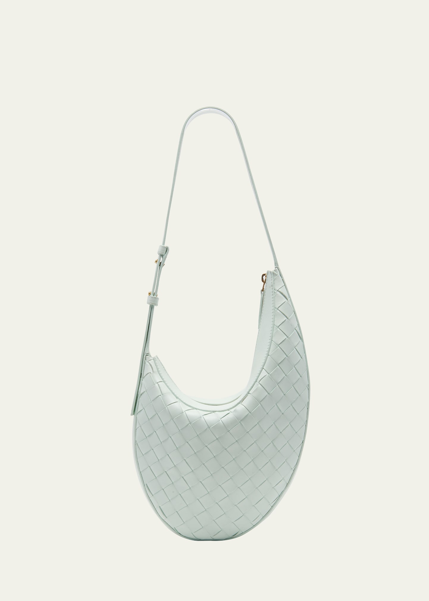 Bottega Veneta Drop Small Intrecciato Leather Shoulder Bag In Glacier