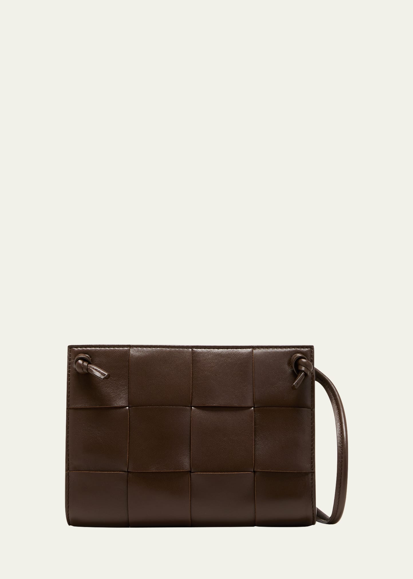 Bottega Veneta Cassette Intreccio Leather Shoulder Bag In Light Brown-gold