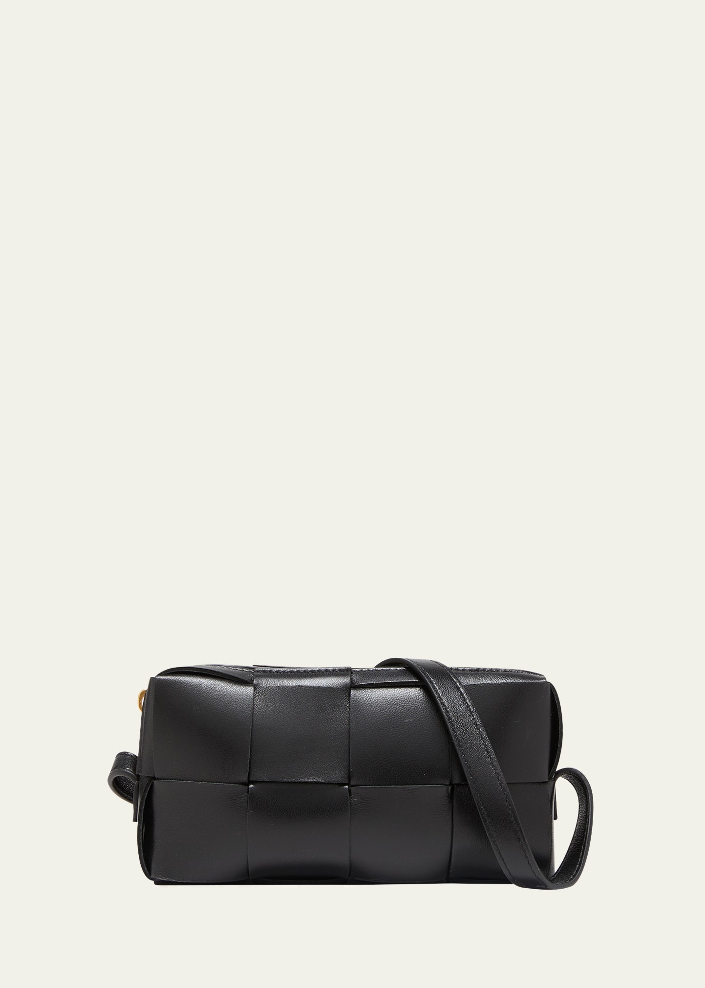 Bottega Veneta Cassette Intreccio Phone Pouch Shoulder Bag In Black