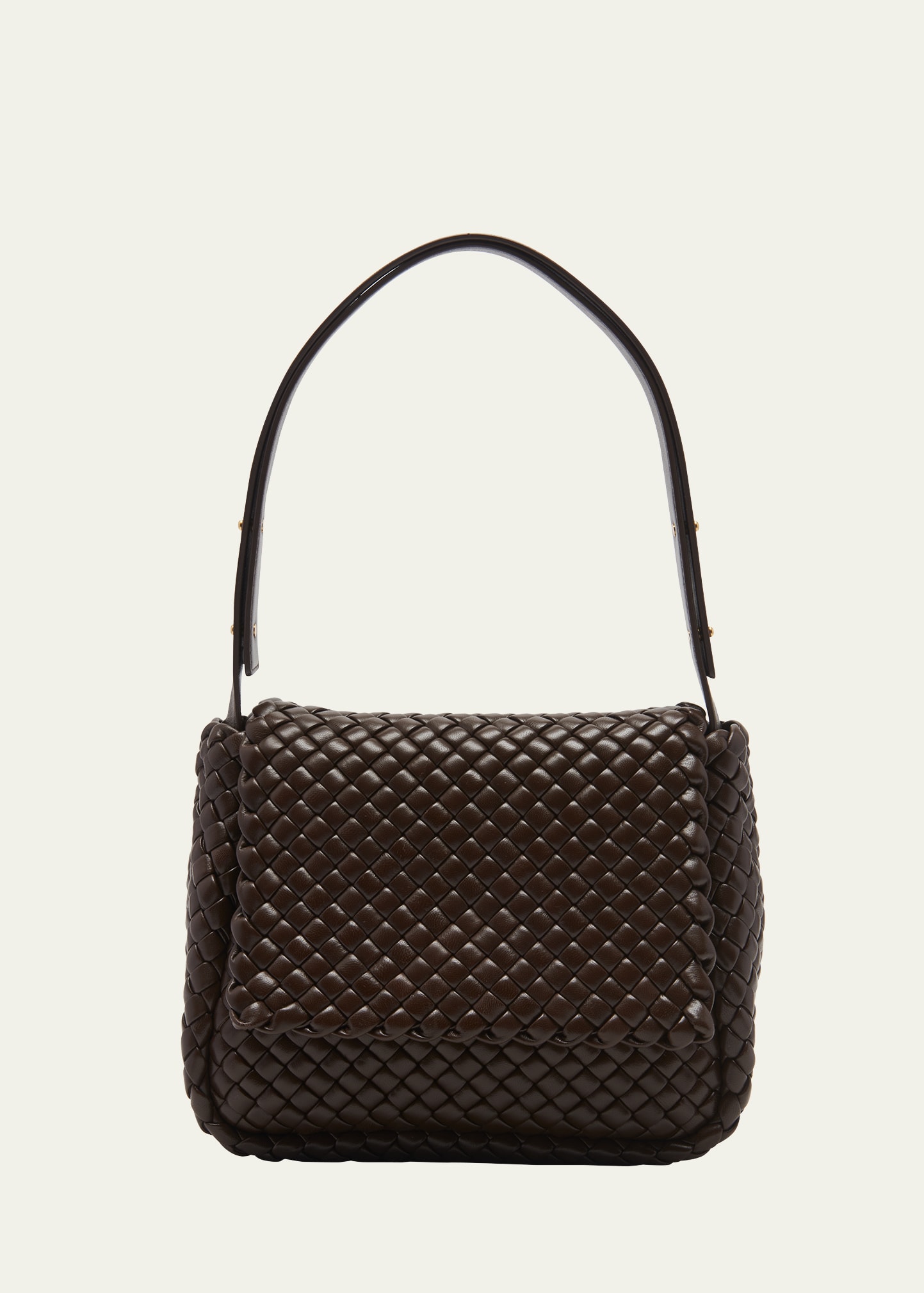 Bottega Veneta The Foulard Intrecciato Leather Shoulder Bag, 2250 Barolo-M Bra, Women's, Handbags & Purses Shoulder Bags