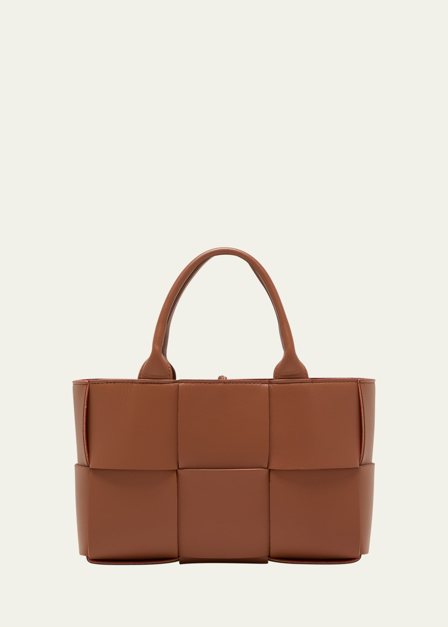 Bottega Veneta Arco Mini Intrecciato Leather Tote Bag In Wood