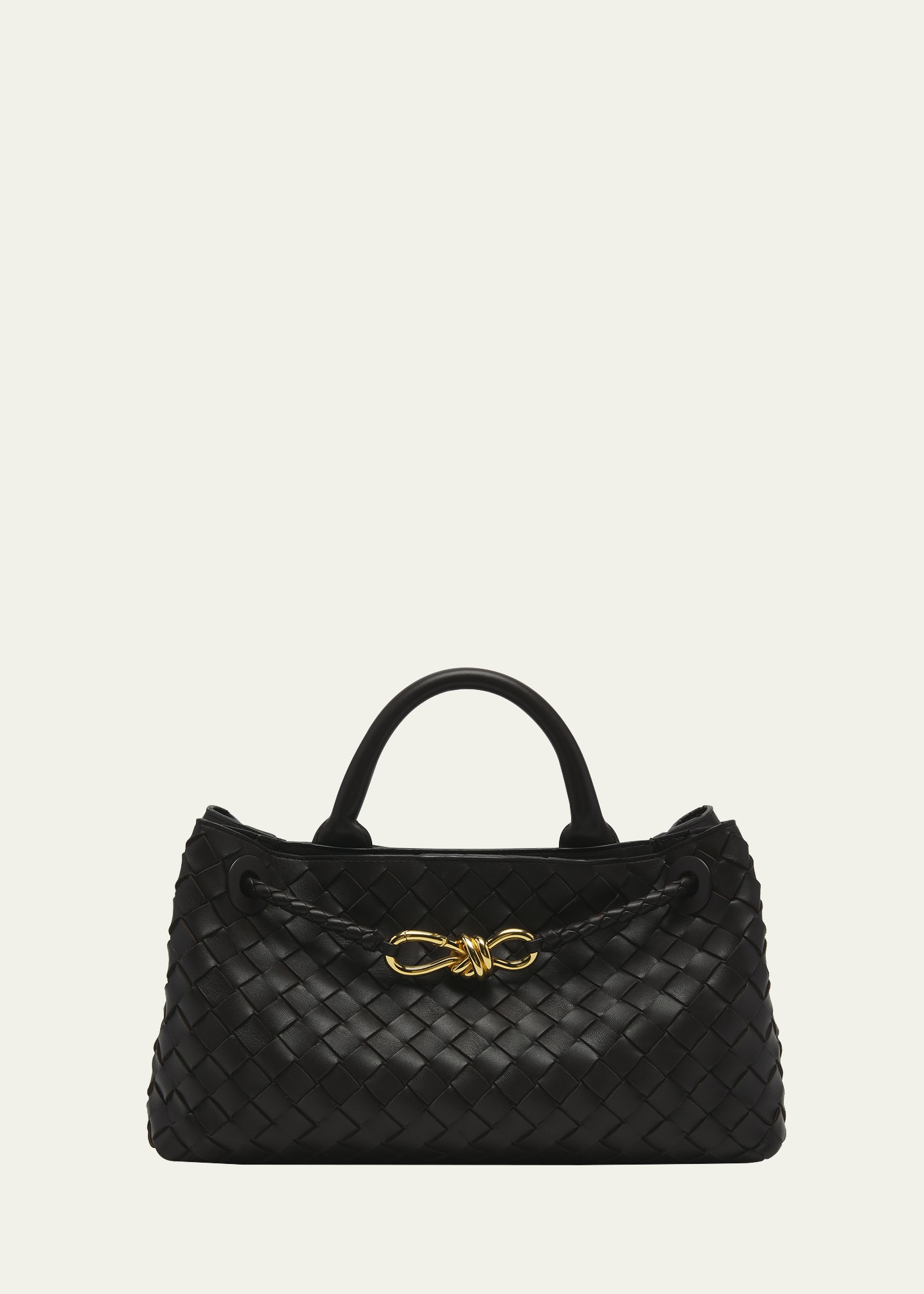 Bottega Veneta Womens Fondant-m Brass-fond Andiamo Long Intrecciato-weave Leather Clutch In Fondant-m Brass-f