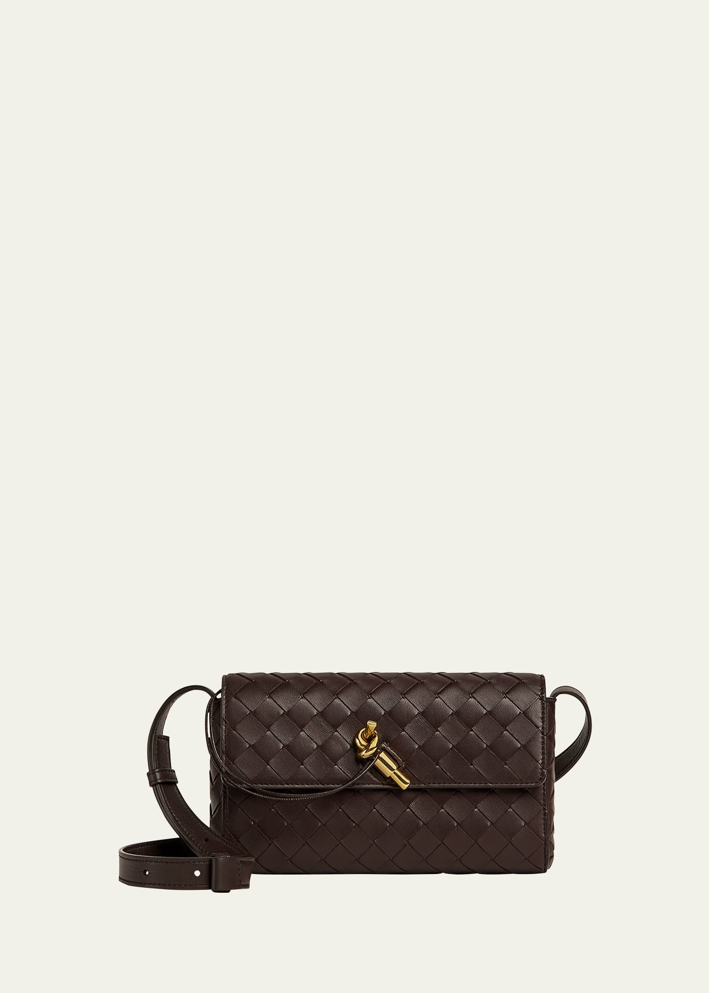 Shop Bottega Veneta Andiamo Bag Shoulder Bag In Fondant-m Brass