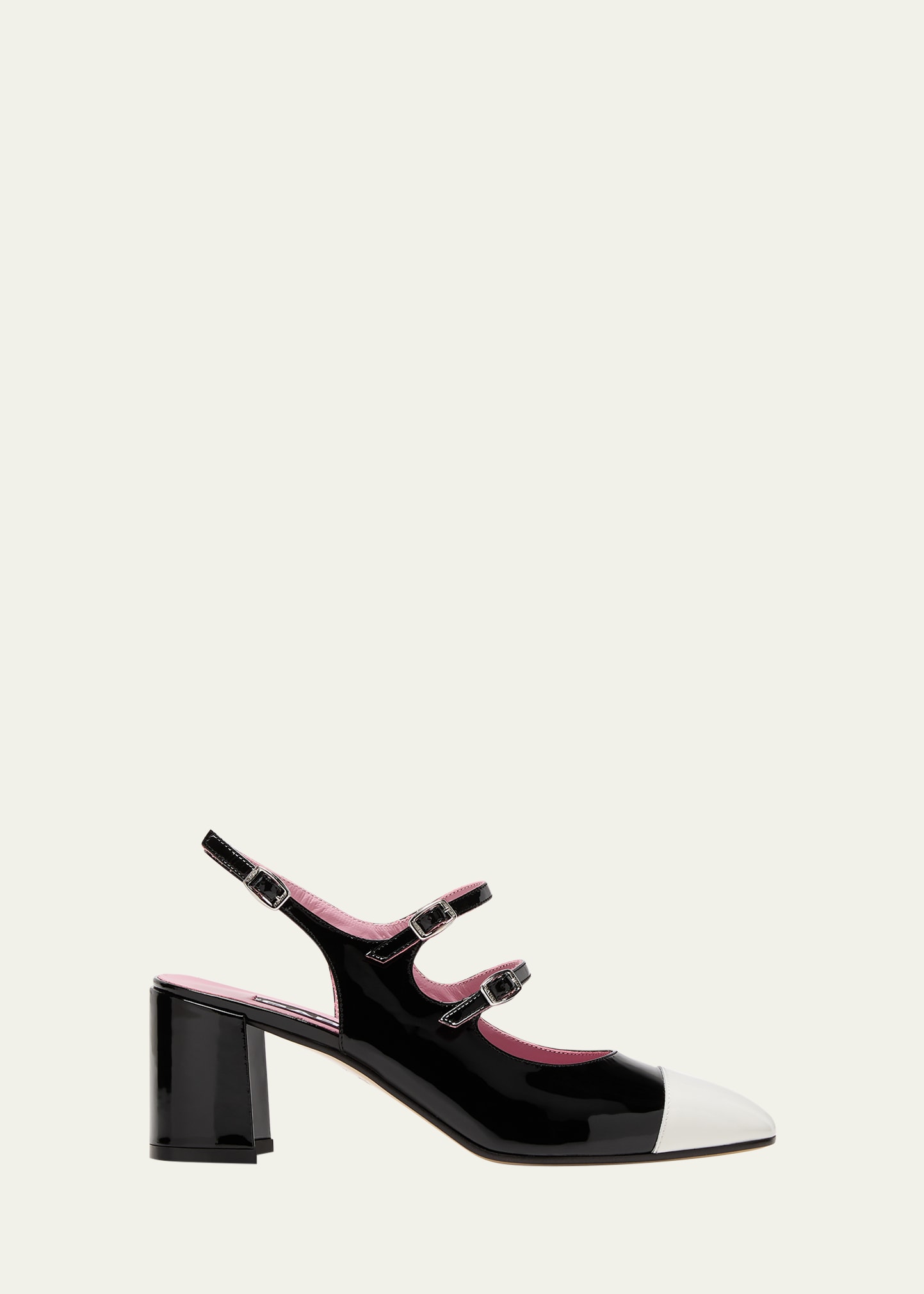 Papaya Bicolor Patent Slingback Pumps