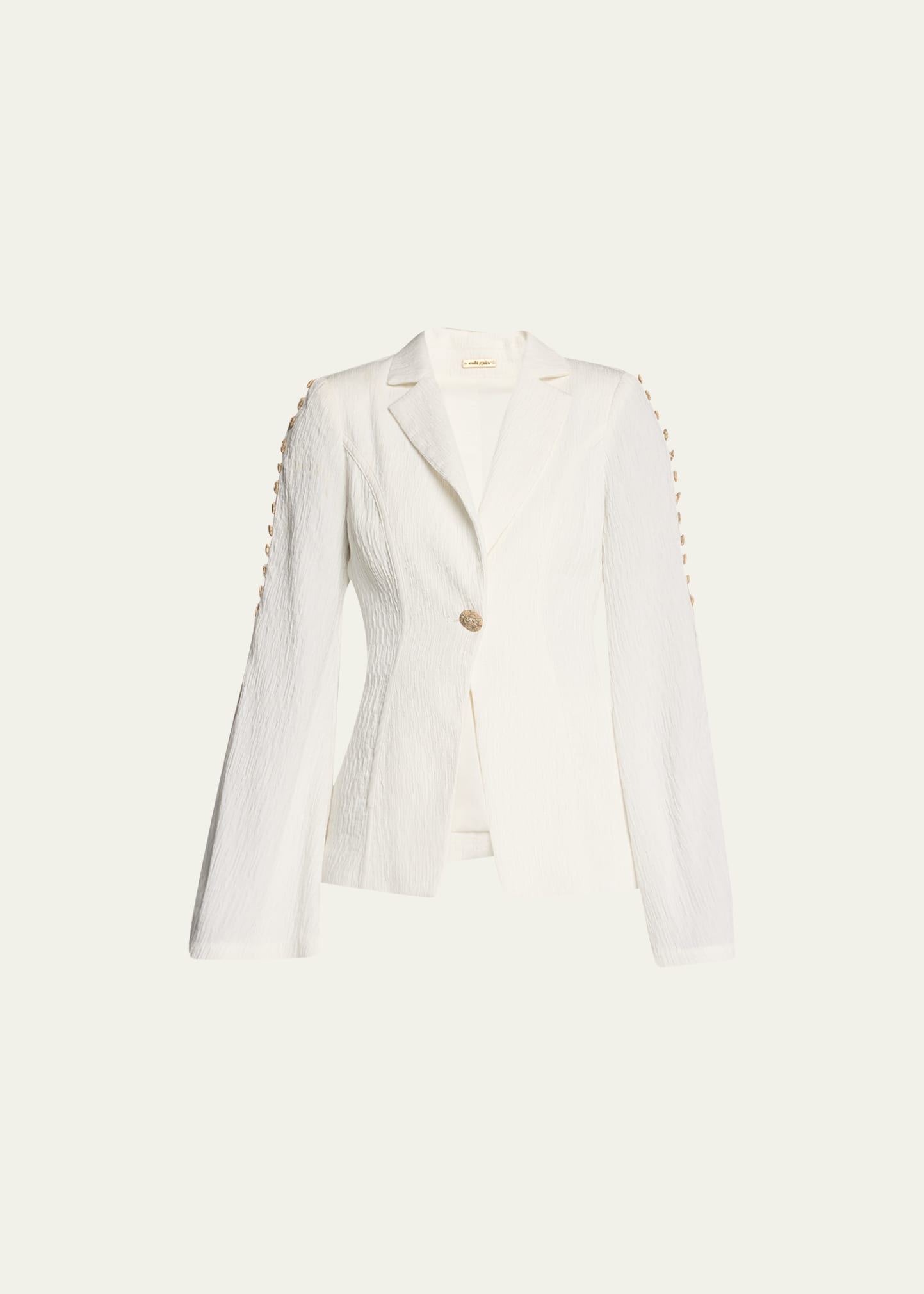 Carlotta Linen Plisse Blazer