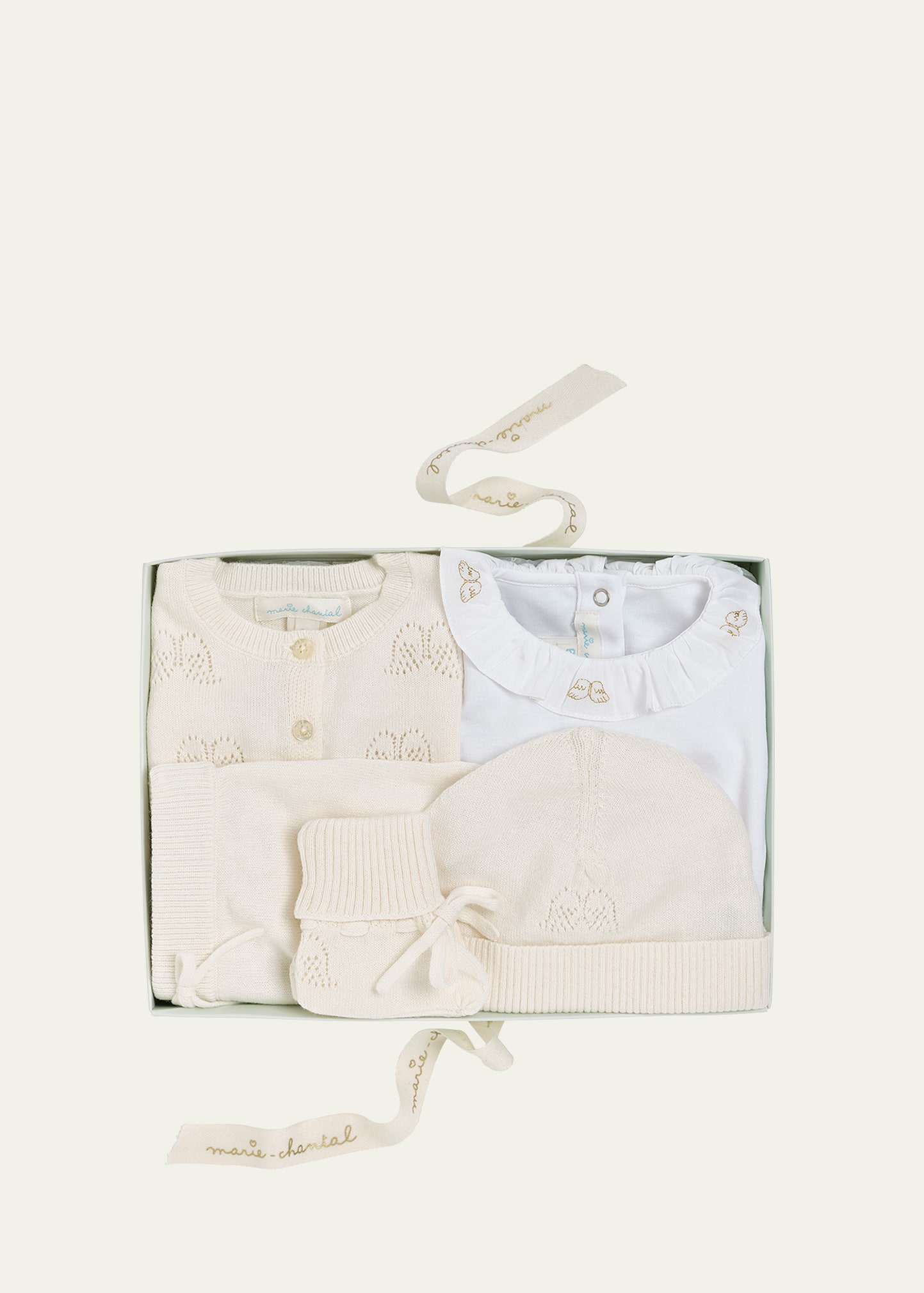 Marie Chantal Babys First Knitwear Gift Set In Ivory