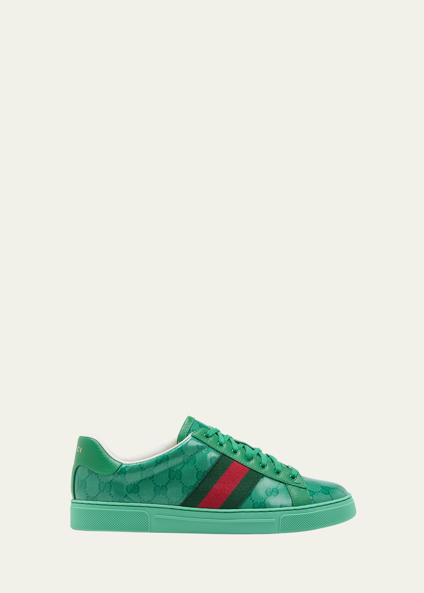 Shop Gucci Men's Ace Gg Crystal Canvas Sneakers In Black