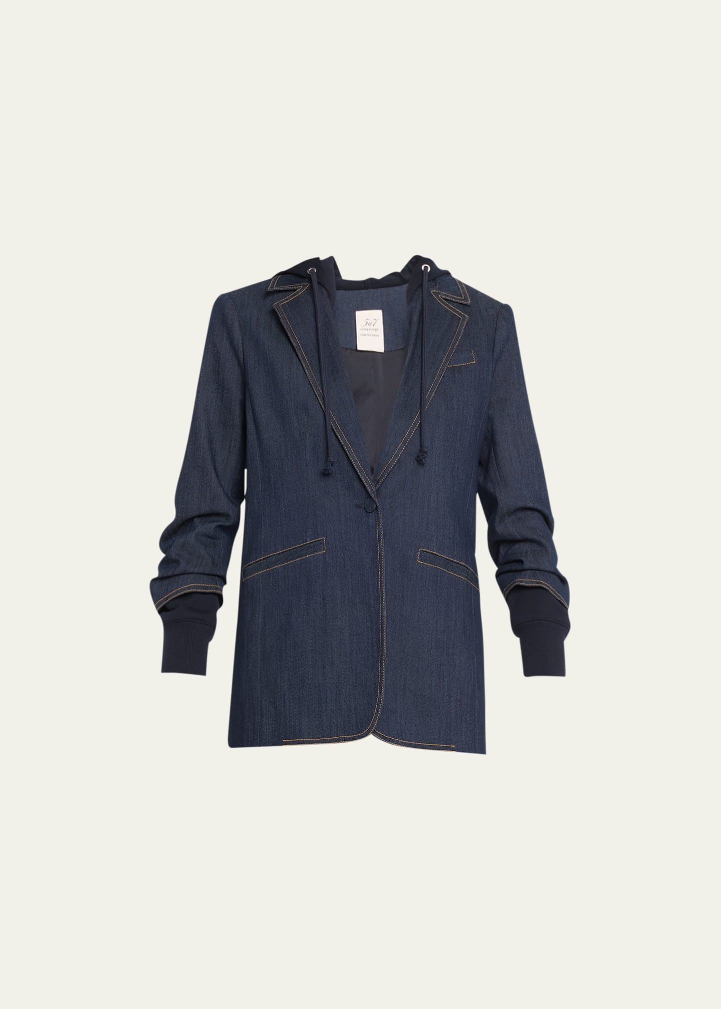 Cinq À Sept Cheyenne Love Letter Embellished Denim Blazer In Indigo