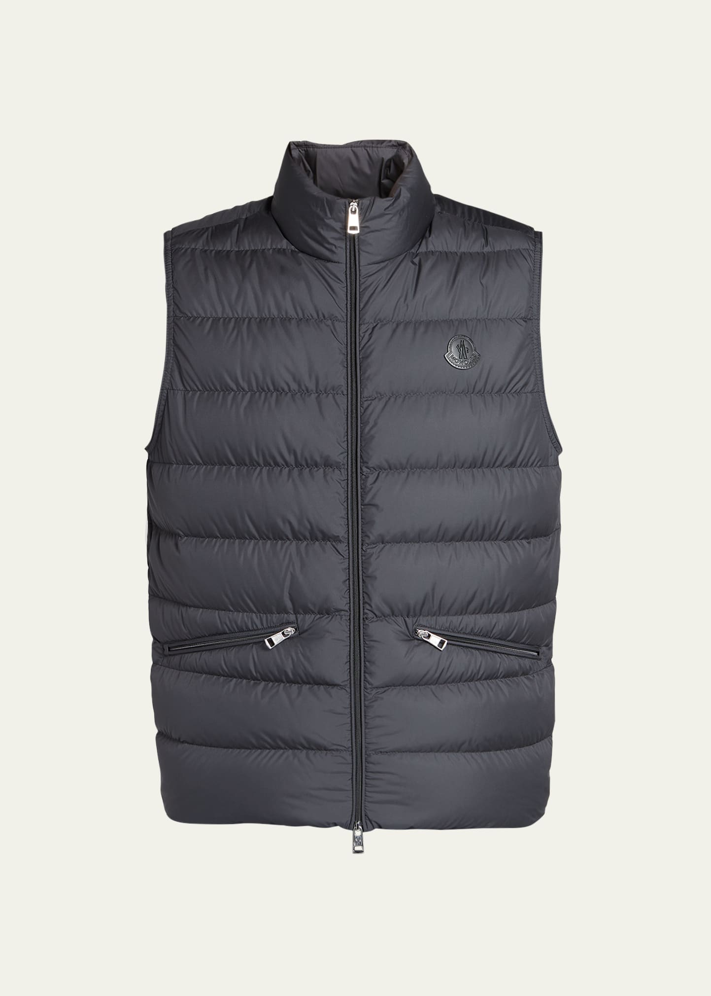Shop Moncler Men's Treompan Quilted Zip Vest In Black