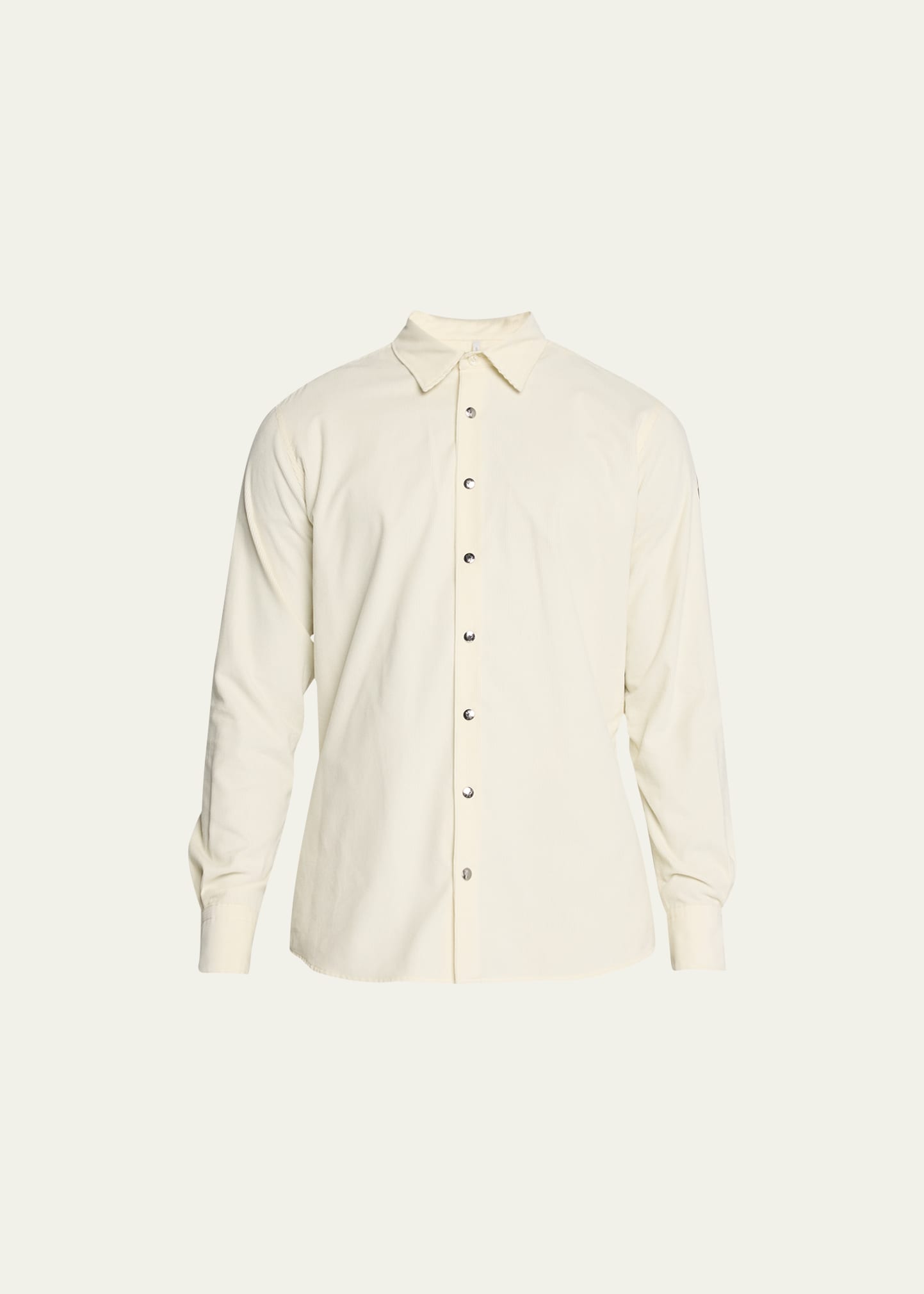 Shop Moncler Men's Corduroy Snap-front Shirt In Cream