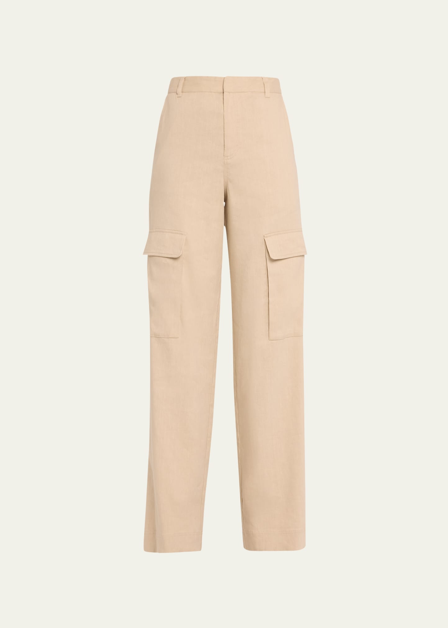 Frame Linen-blend Cargo Pants In Sand