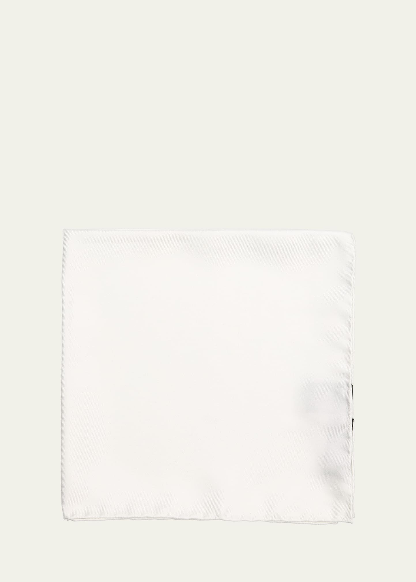 Shop Tom Ford Men's Mulberry Silk Satin Pocket Square In Off White