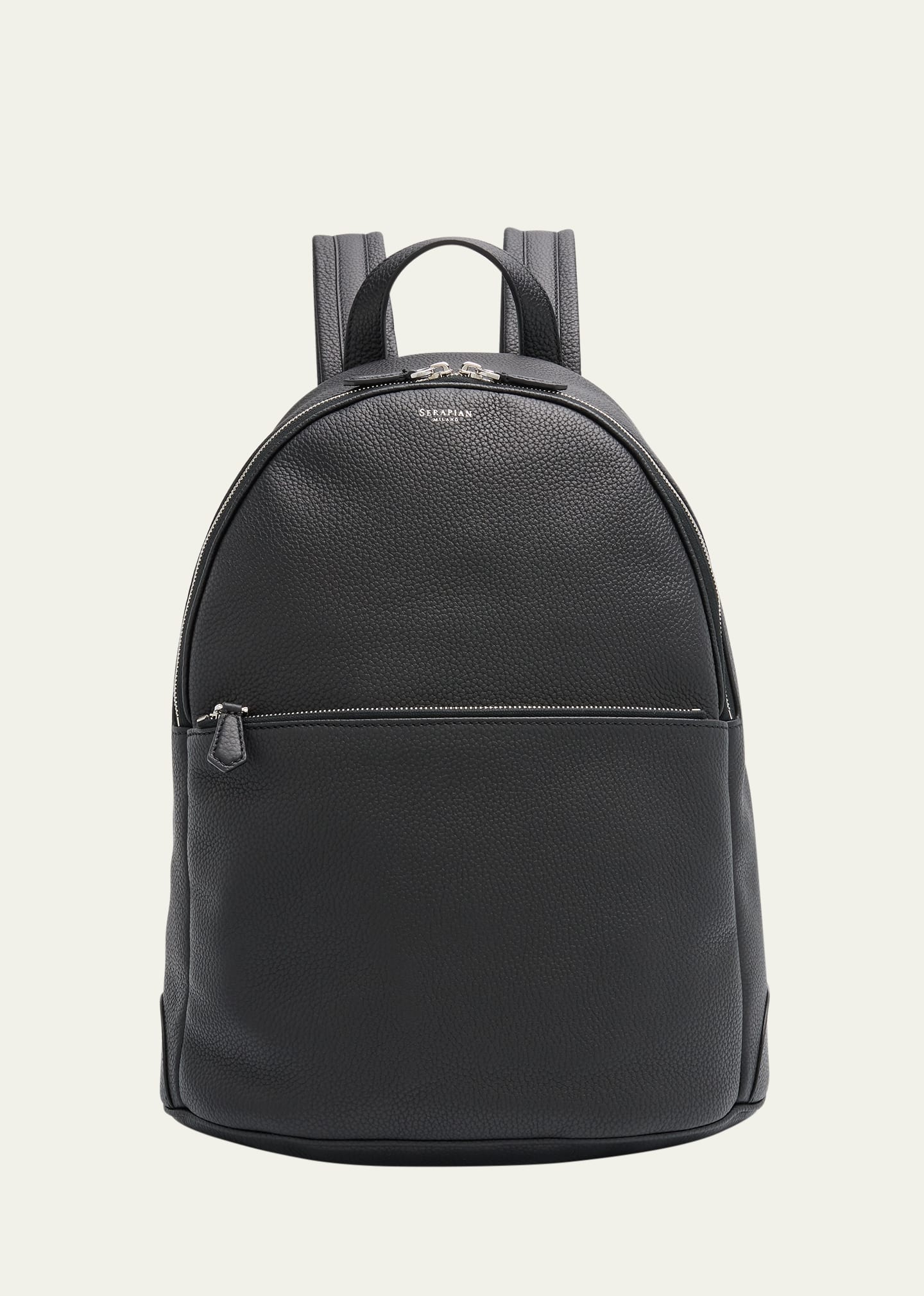 Serapian Men's Cachemire Leather Backpack In Black