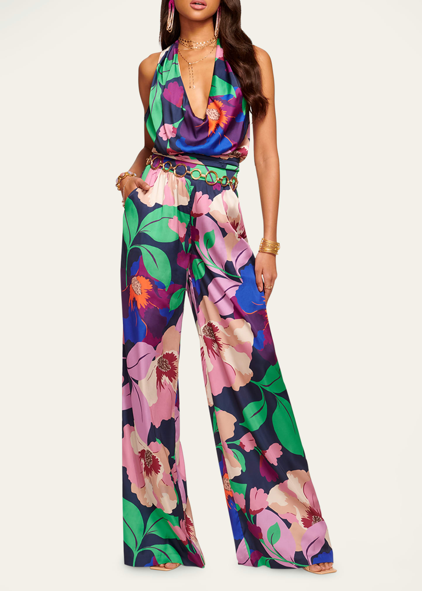 Marnie Satin Wide-Leg Pants