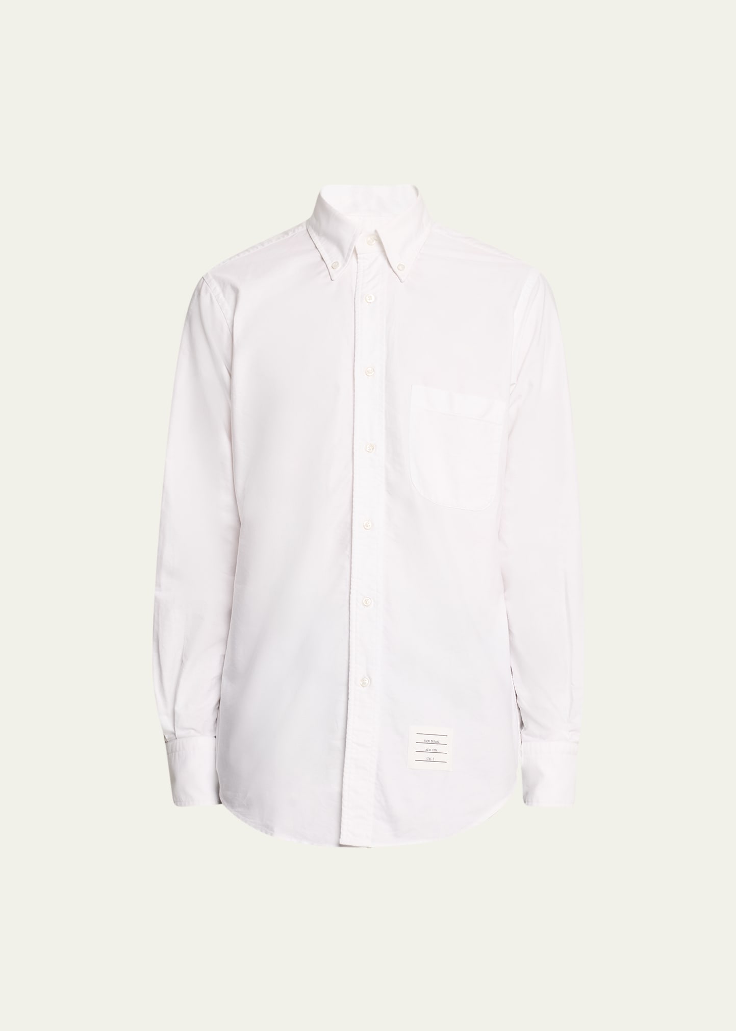 Shop Thom Browne Men's Oxford Grosgrain-placket Dress Shirt In White