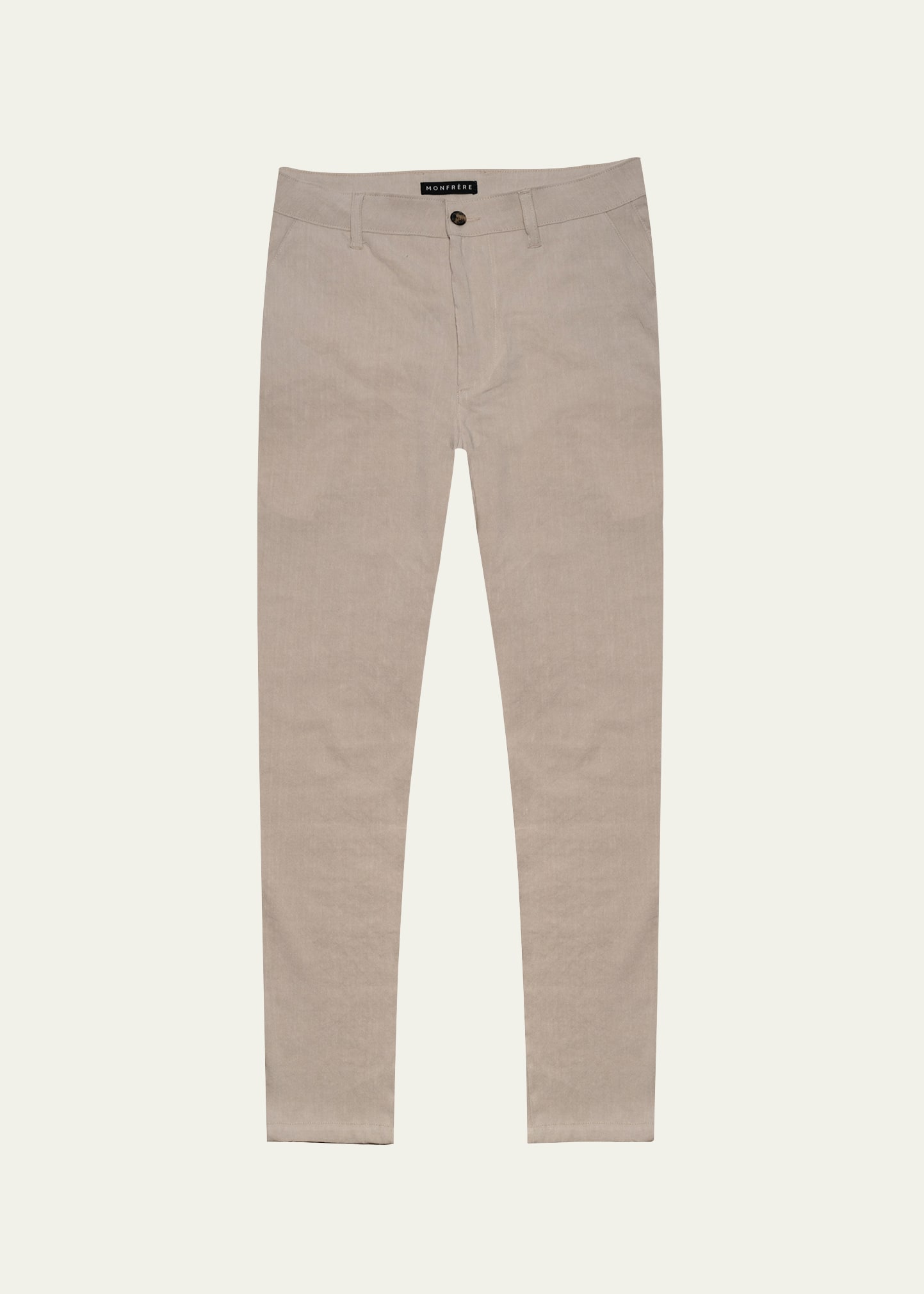 Monfrere Men's Hugh Linen-blend Trousers In Khaki