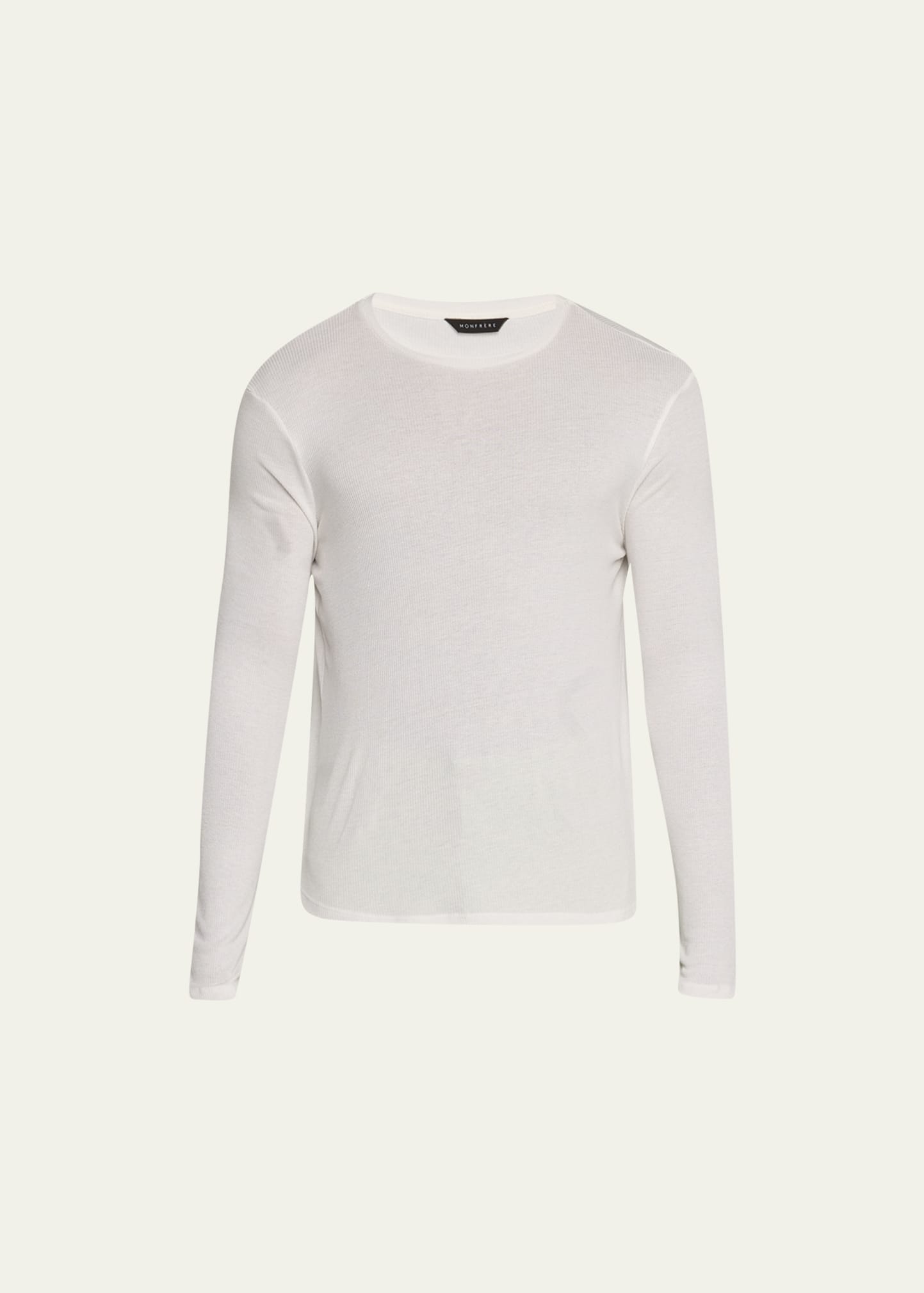 Monfrere Men's Ribbed Long-sleeve T-shirt In Ribbed Taupe