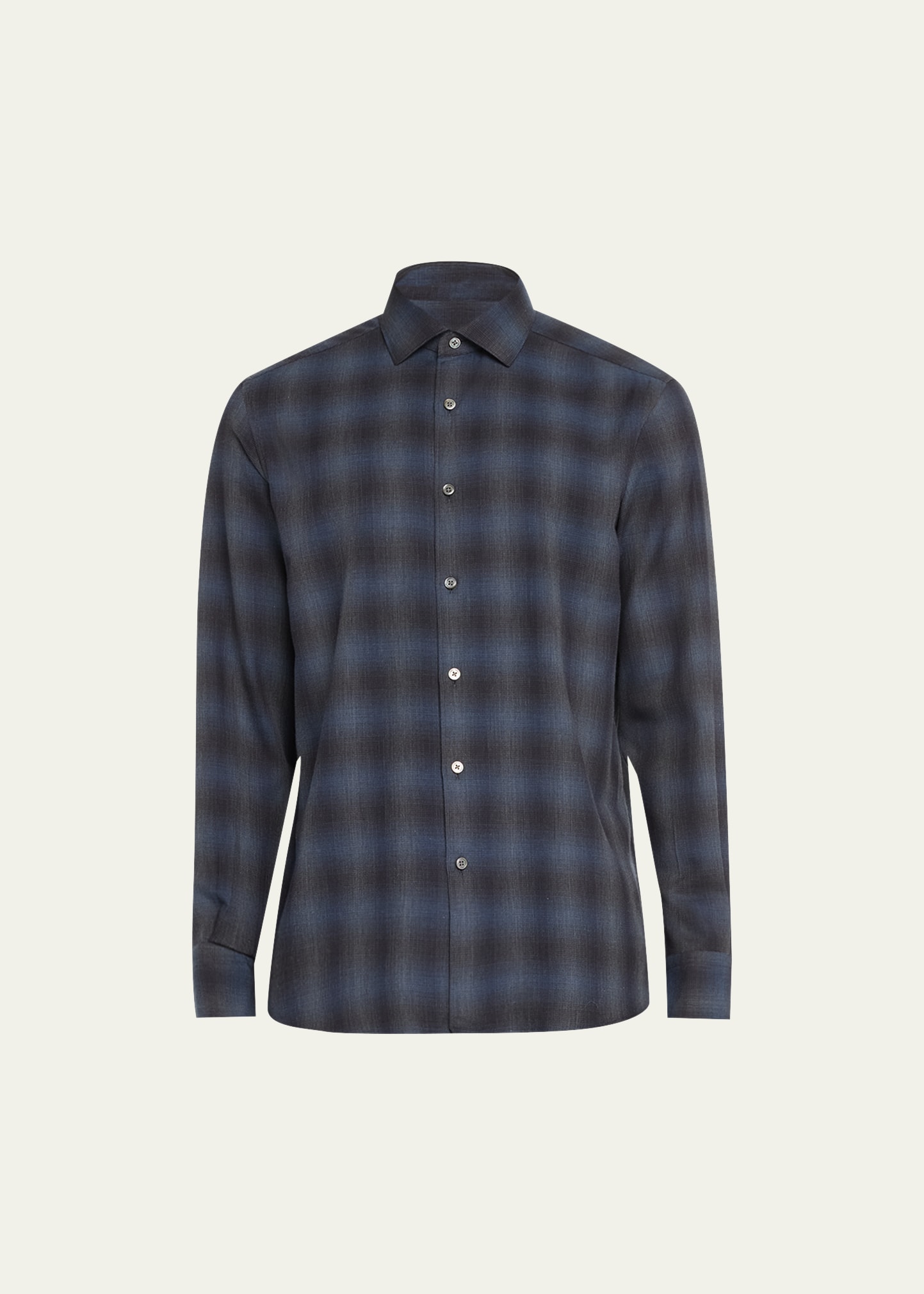 Zegna Cashco Regular Fit Button Down Shirt In Nvy Sld