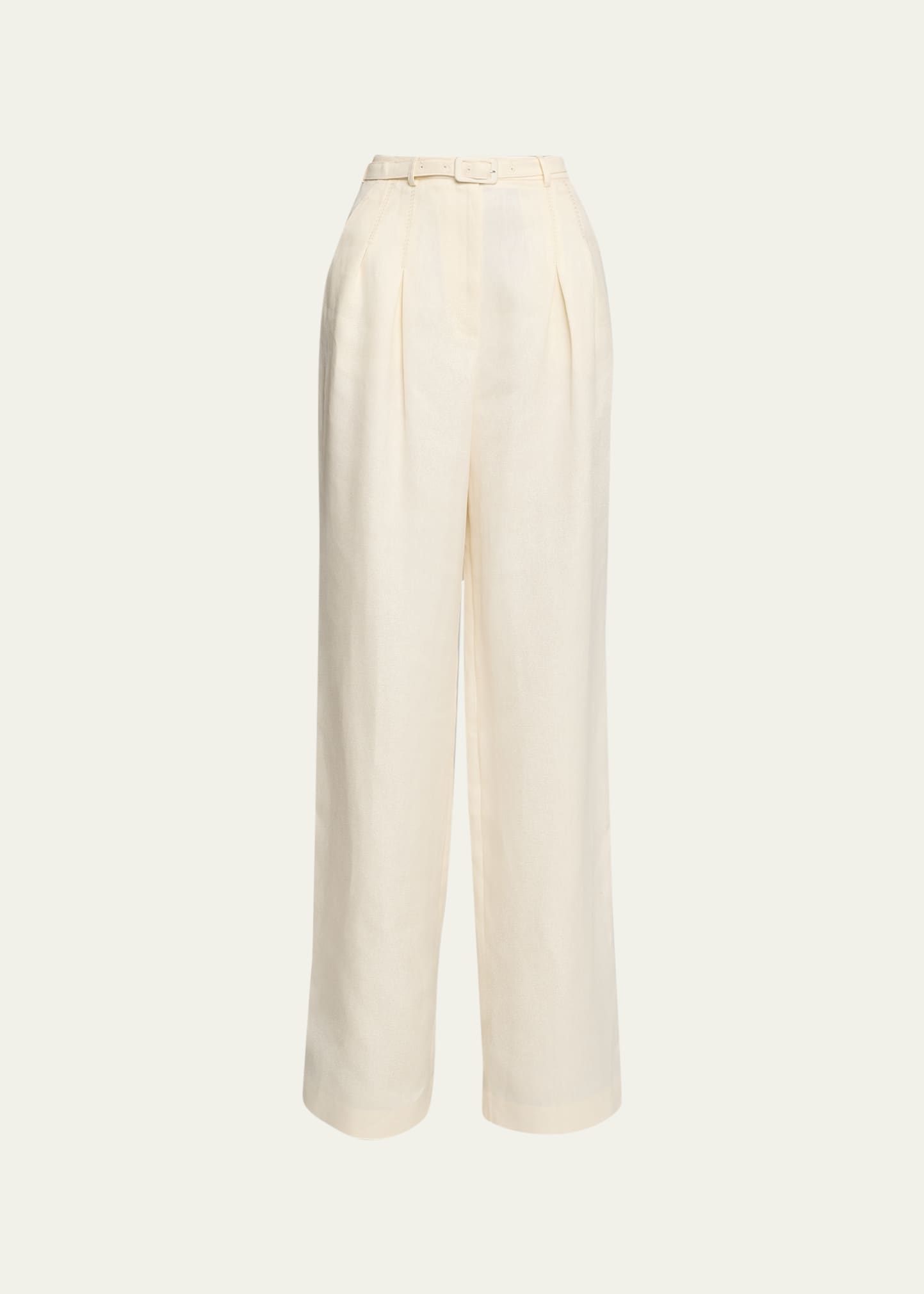 Vargas Belted Linen Wide-Leg Trousers