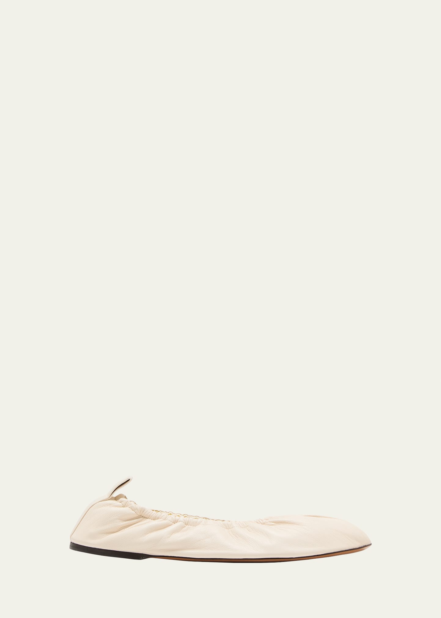 The Row Awar Leather Bow Ballerina Flats In Ivory