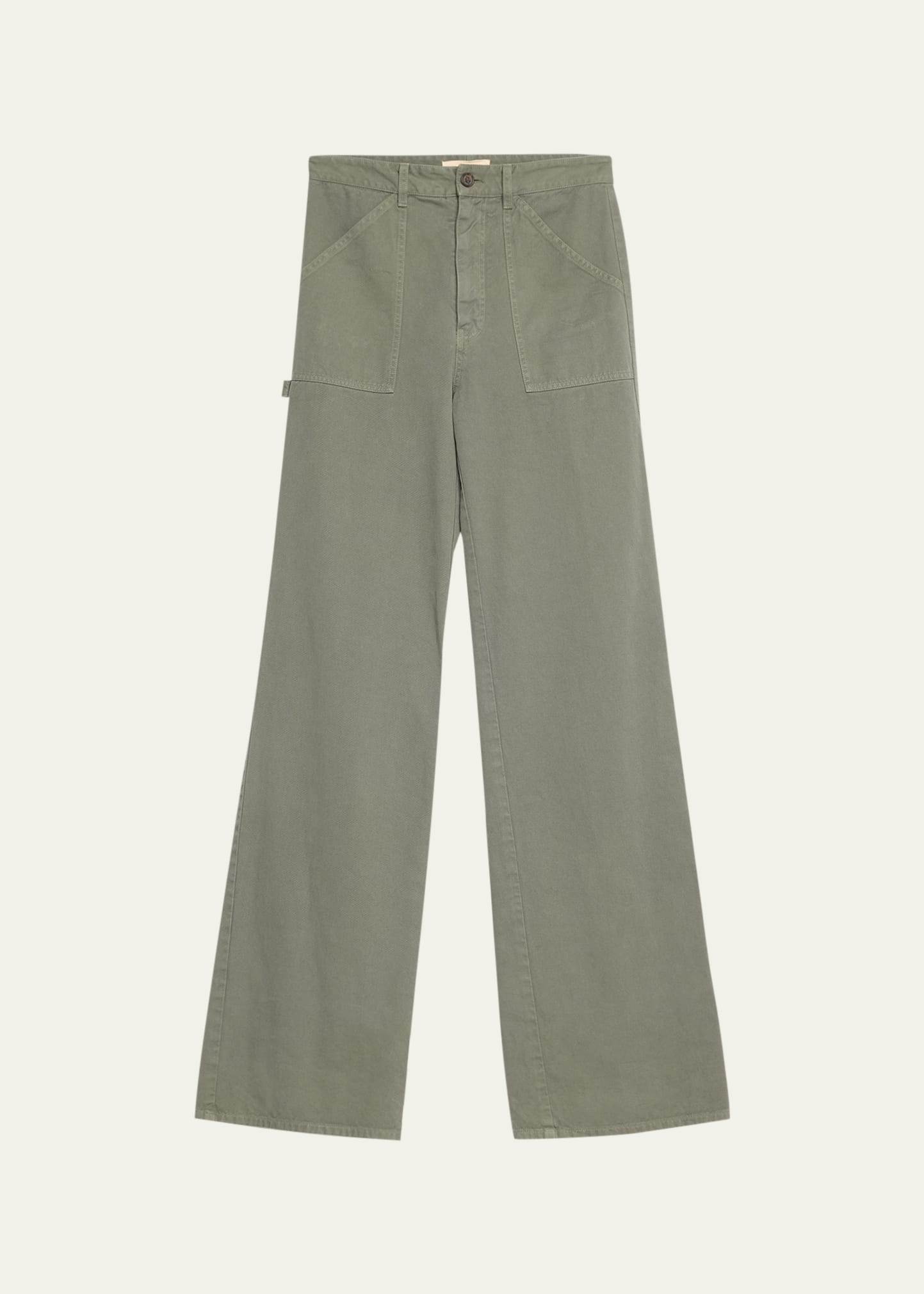 Nili Lotan Quentin Wide-leg Cargo Pants In Olive Green