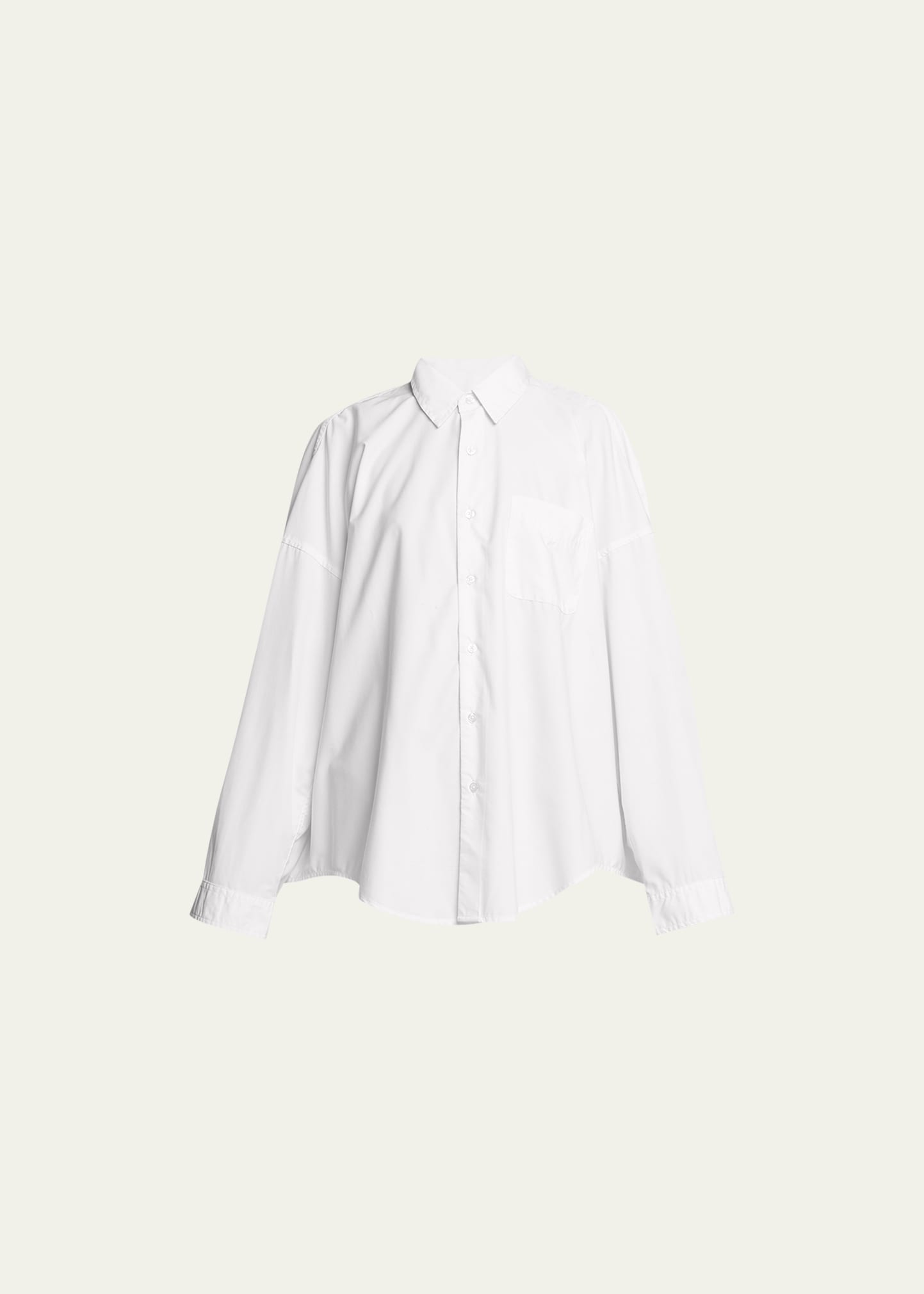 Long-Sleeve Cotton Button-Front Shirt