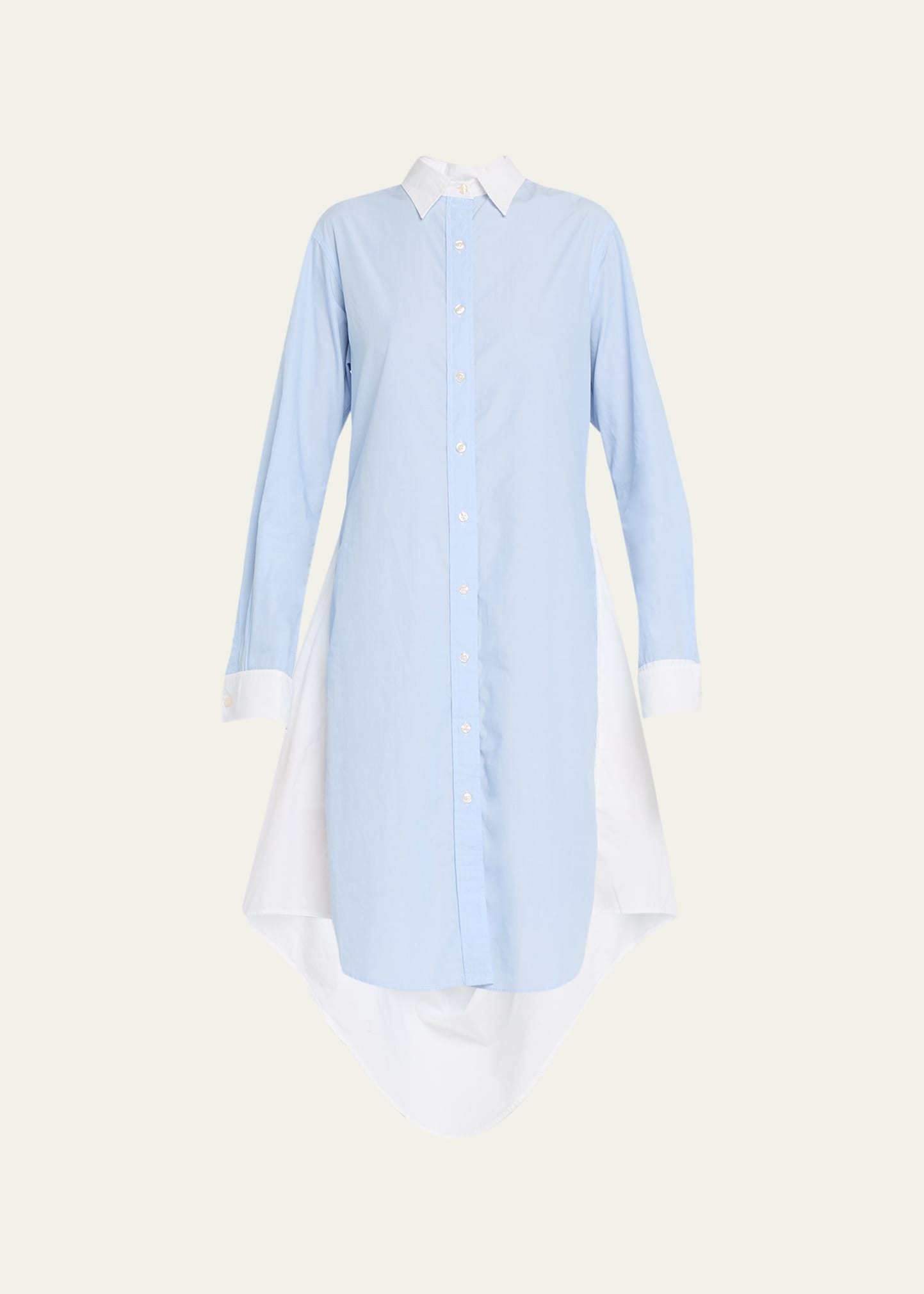 Button-Front Midi Cotton Shirtdress